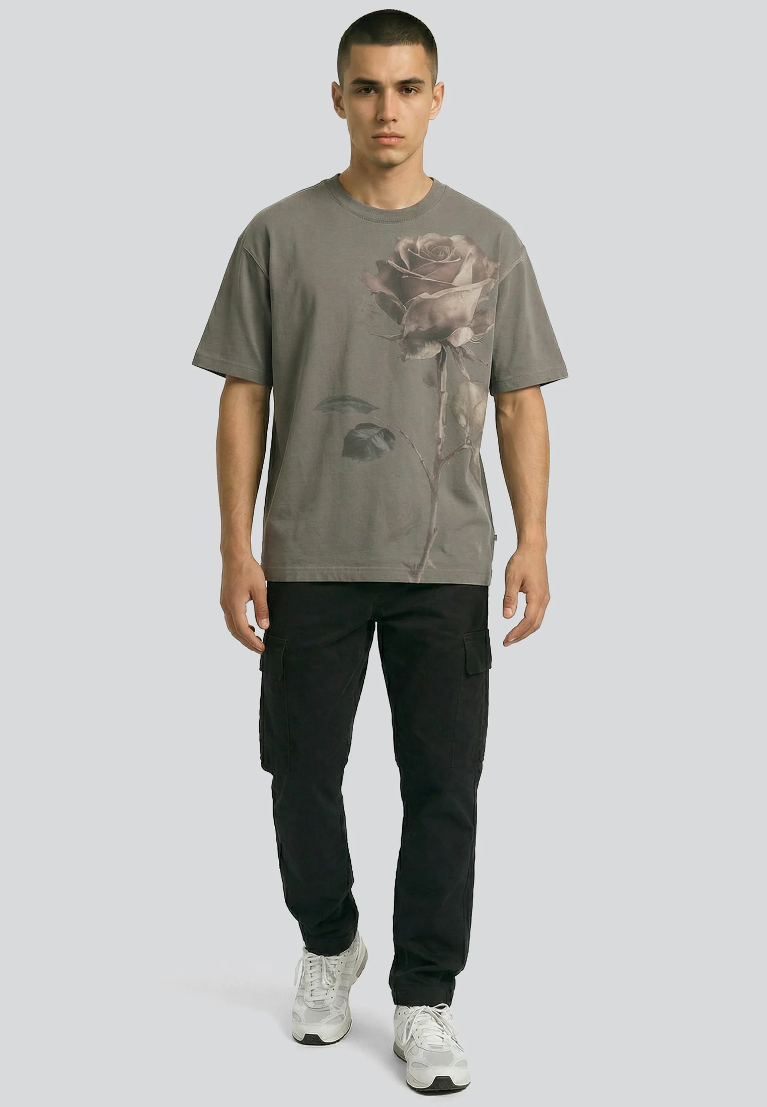 SINGLE ROSE T-SHIRT TAN - Image 4