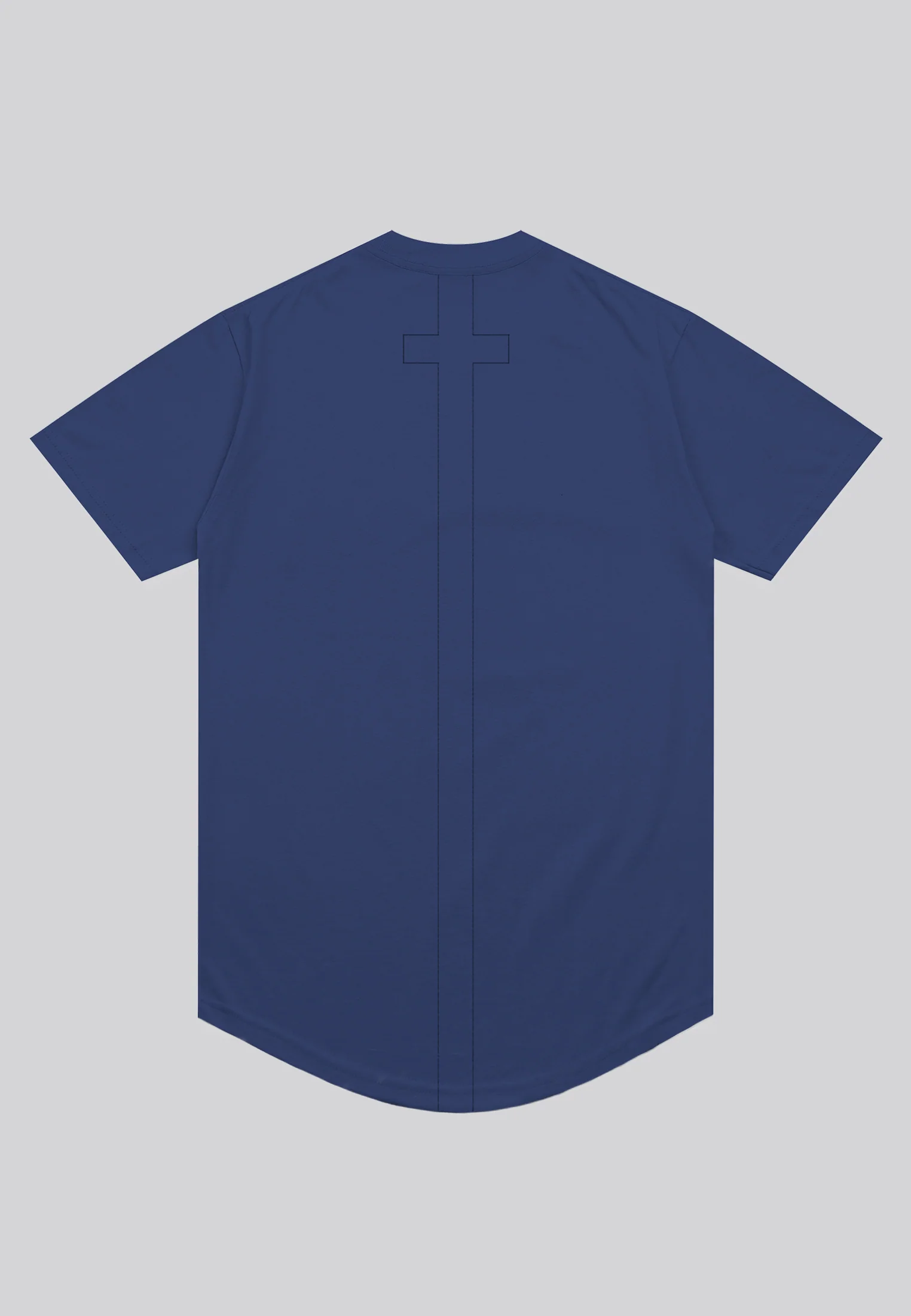 ESSENTIAL CURVED HEM COBALT BLUE T-SHIRT - Image 5