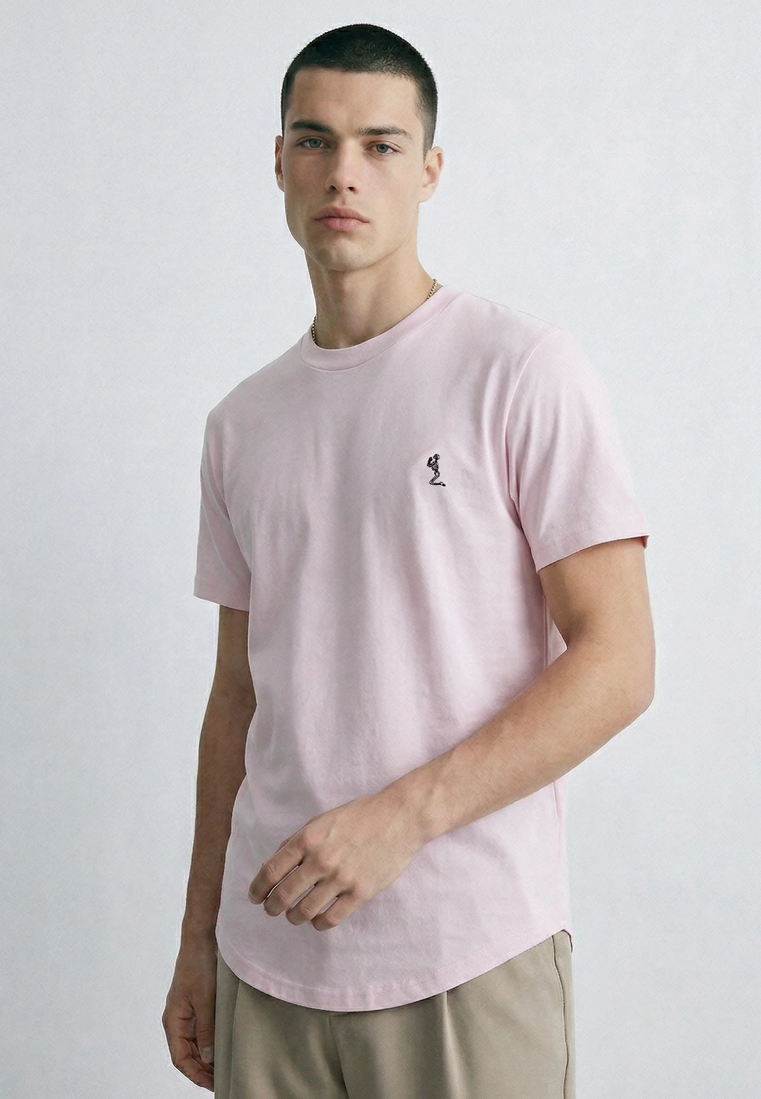 ESSENTIAL CURVED HEM LAVENDER T-SHIRT - Image 4