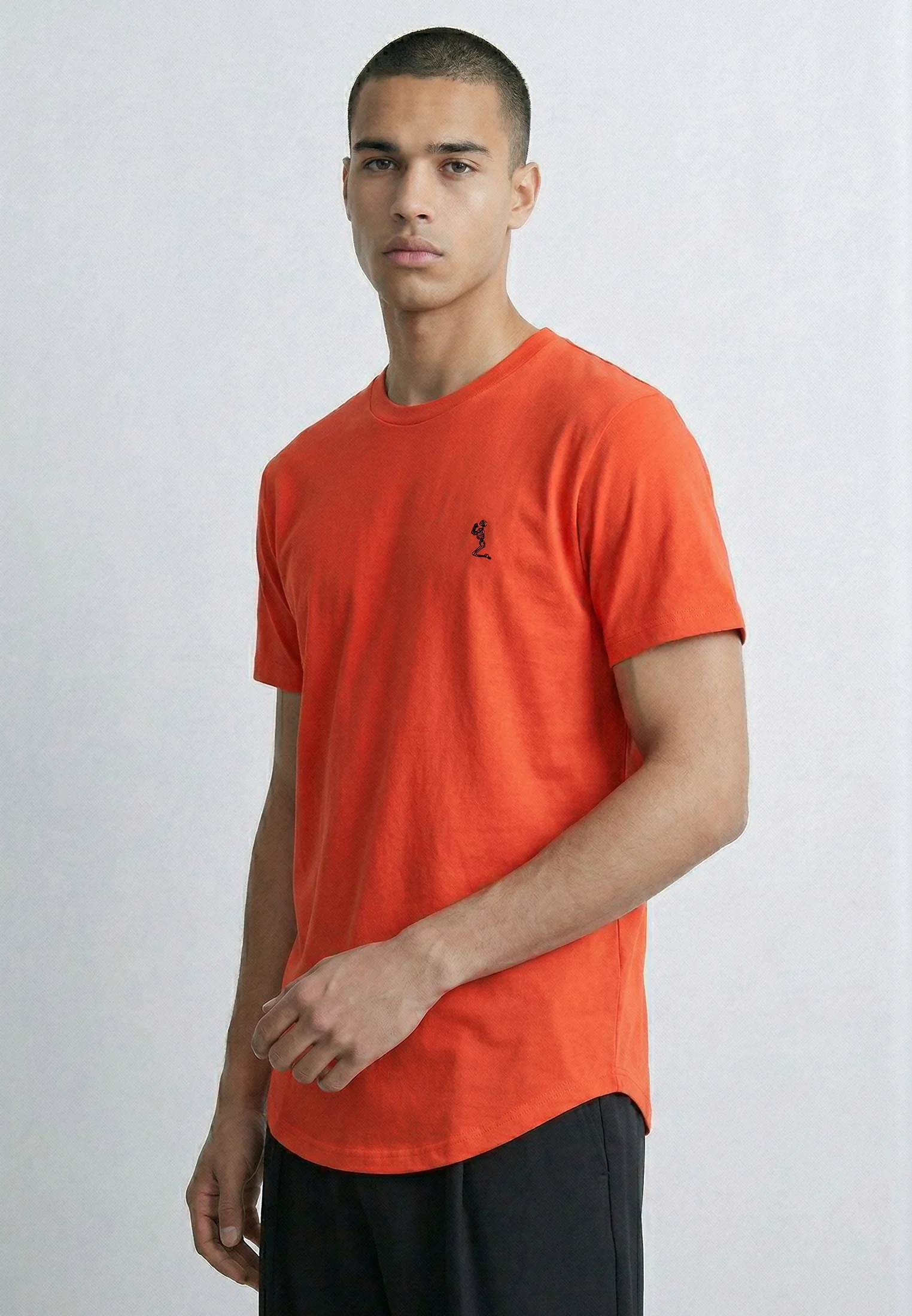 ESSENTIAL CURVED HEM ROYAL RED T-SHIRT - Image 3