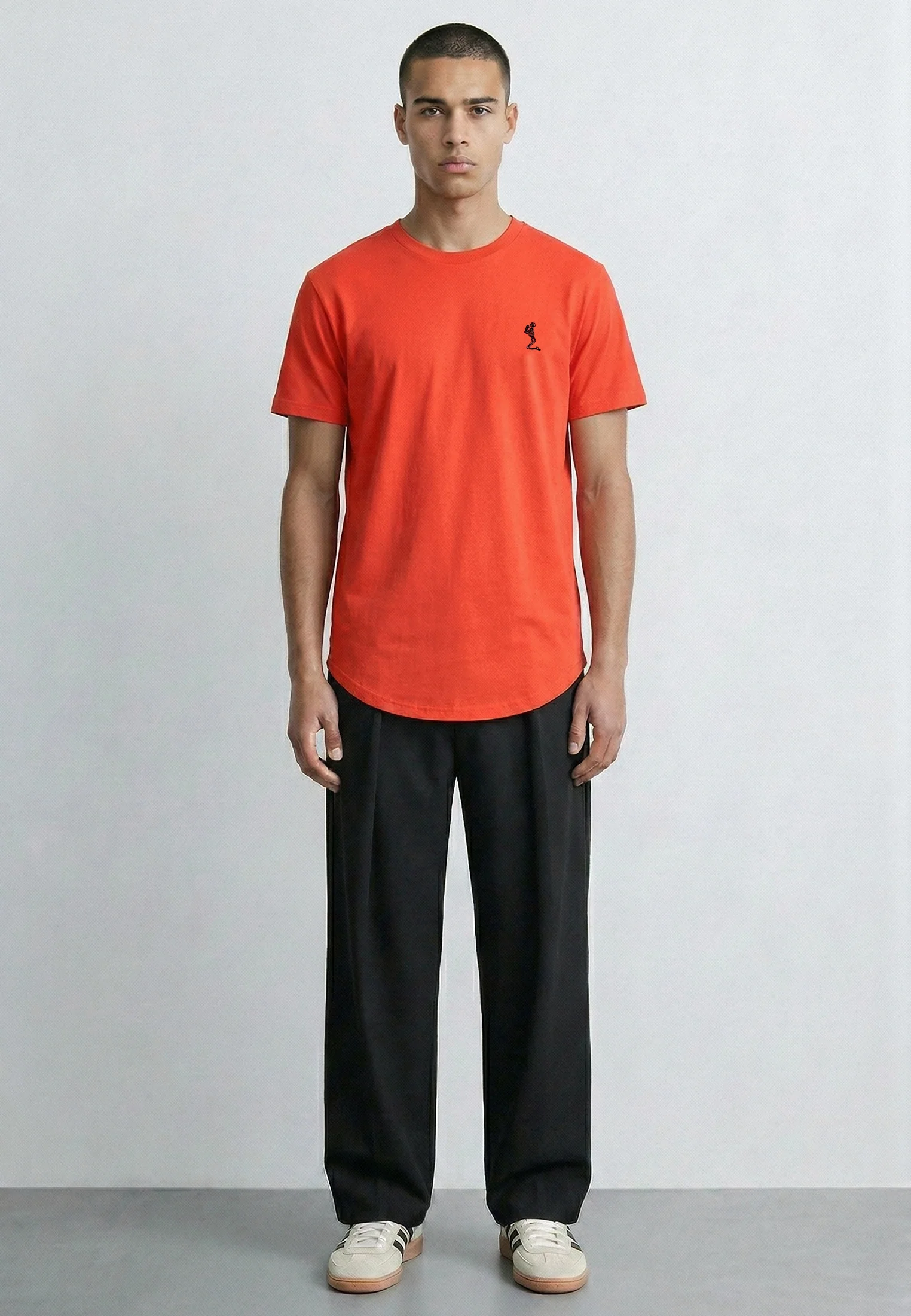 ESSENTIAL CURVED HEM ROYAL RED T-SHIRT - Image 4