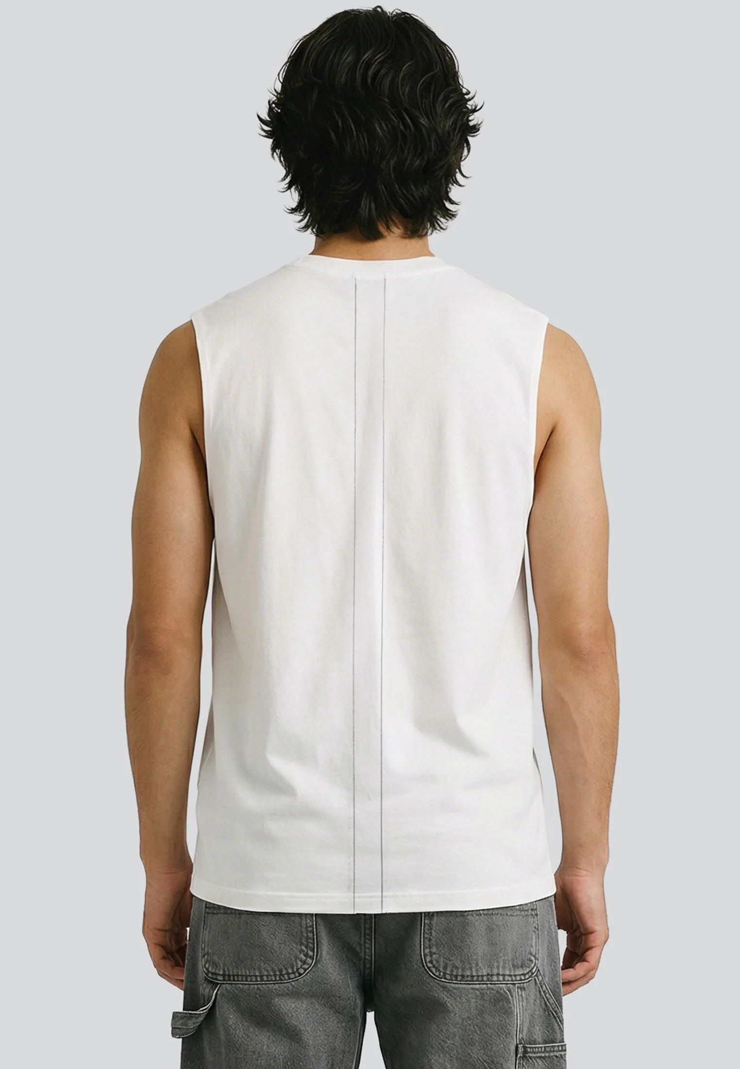 SKULL CROSS ROSE SLEEVELESS T-SHIRT WASHED BLACK - Image 3
