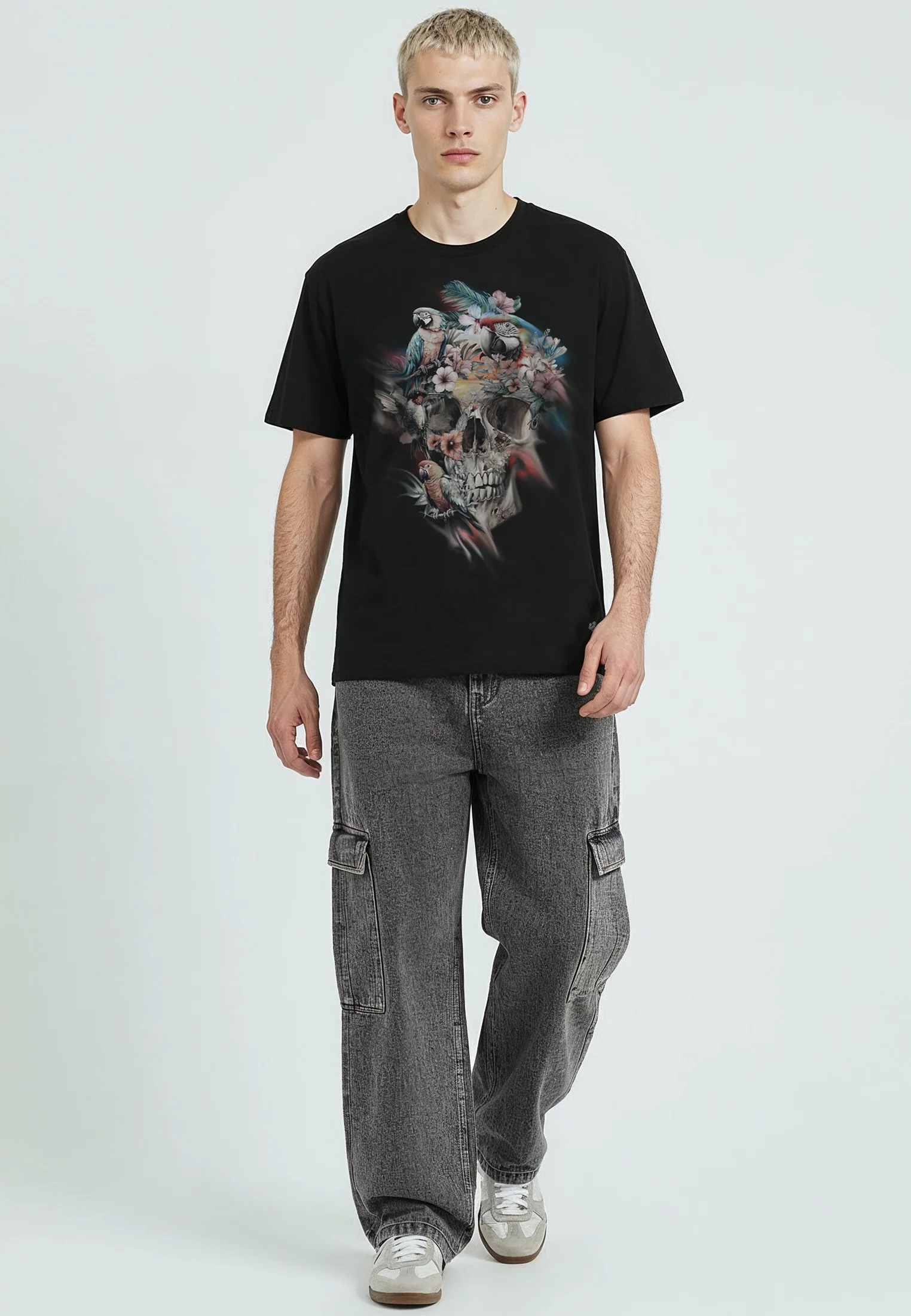 SKULL PARROT T-SHIRT BLACK - Image 3