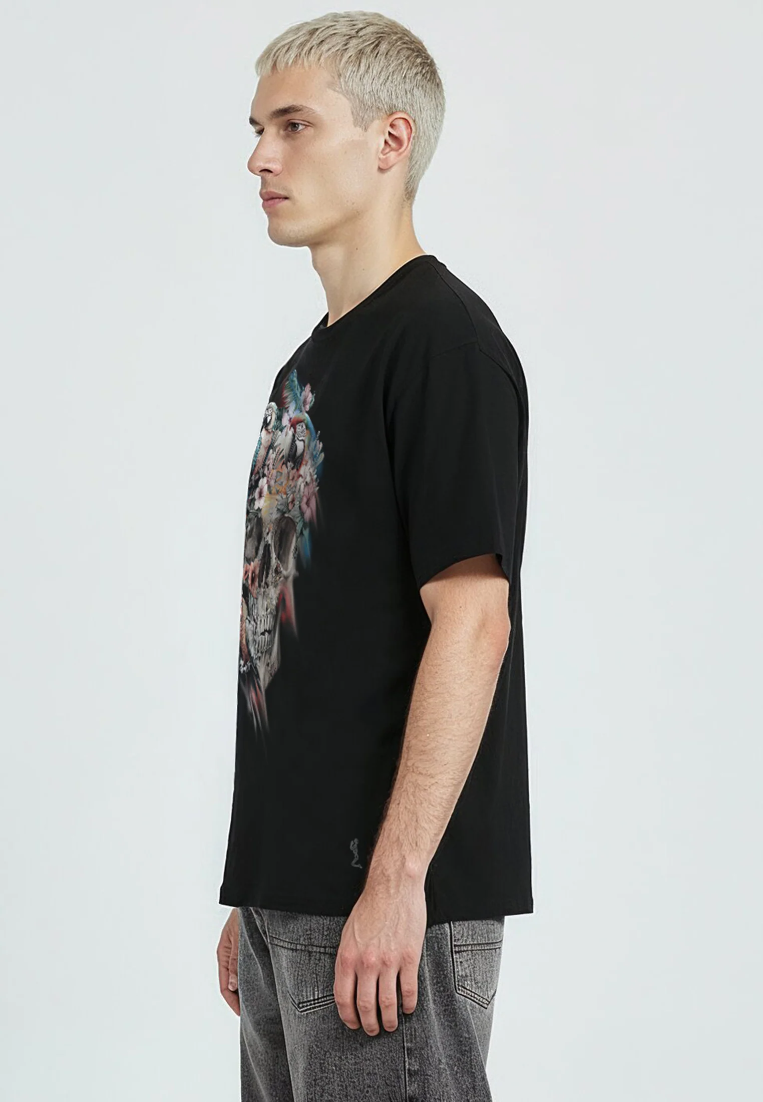 SKULL PARROT T-SHIRT BLACK - Image 5