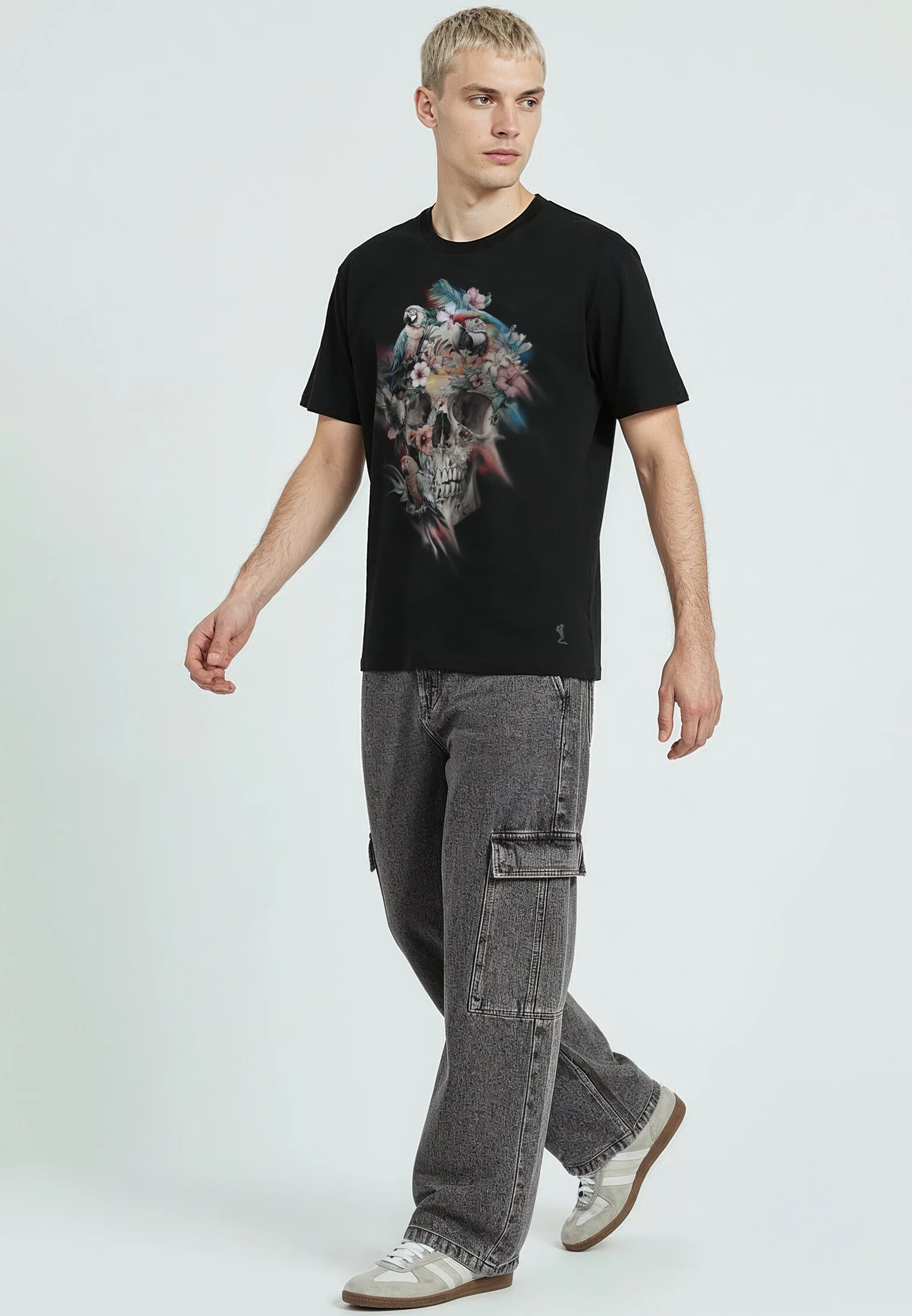 SKULL PARROT T-SHIRT BLACK - Image 6