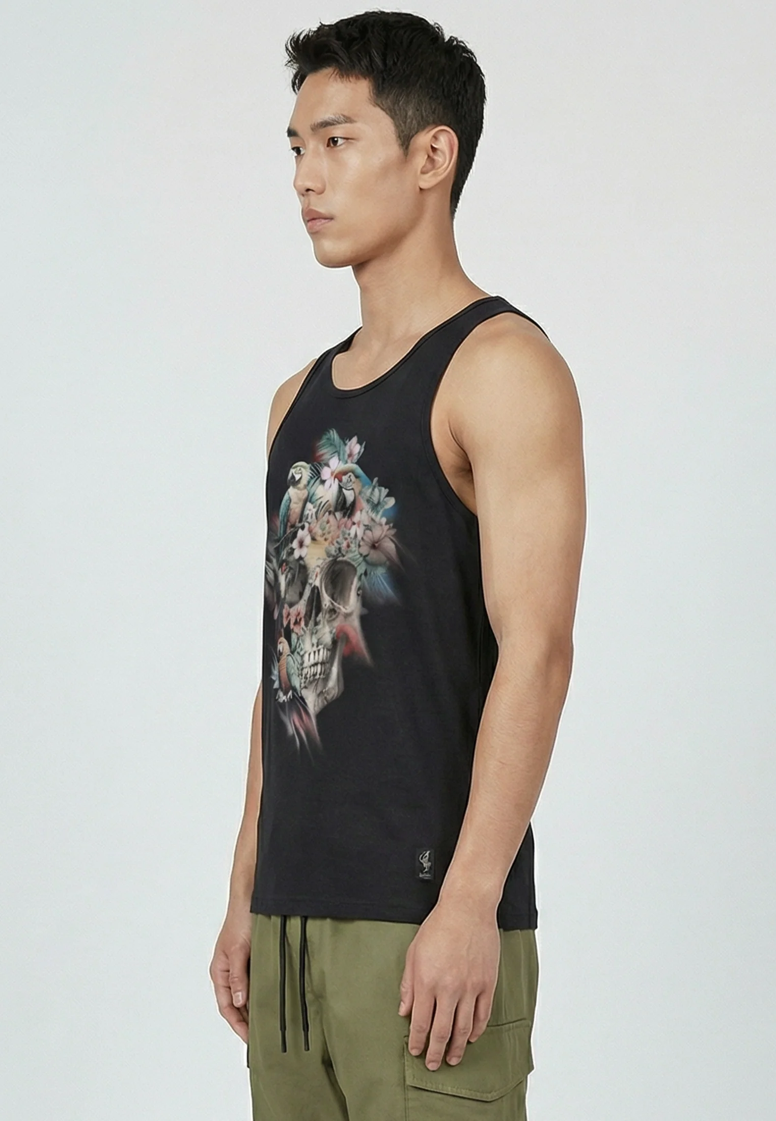 SKULL PARROT VEST BLACK - Image 4