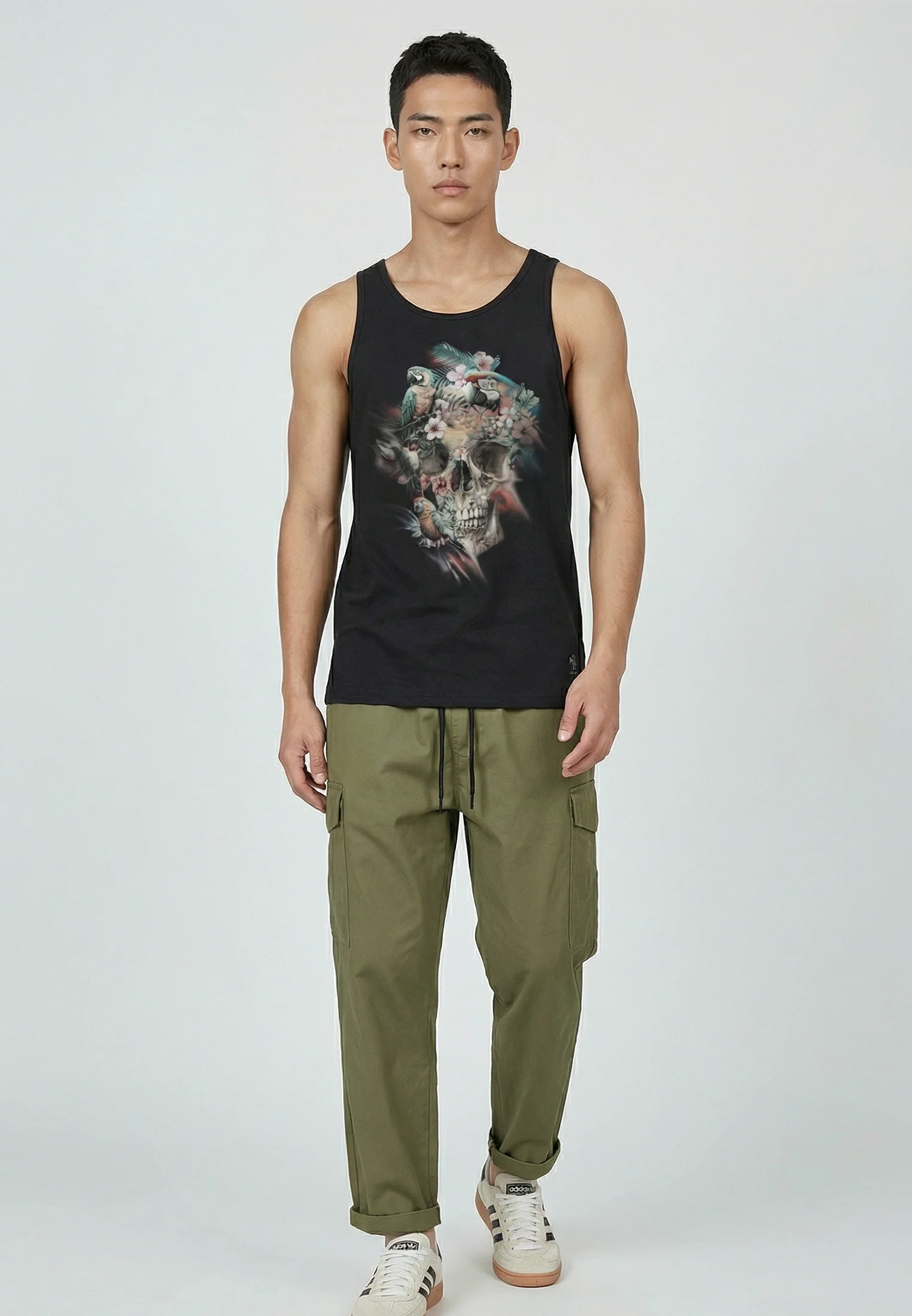 SKULL PARROT VEST BLACK - Image 5