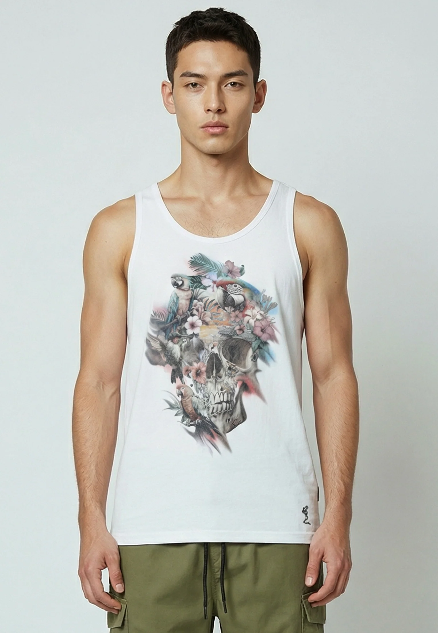 SKULL PARROT VEST OFF WHITE - Image 2
