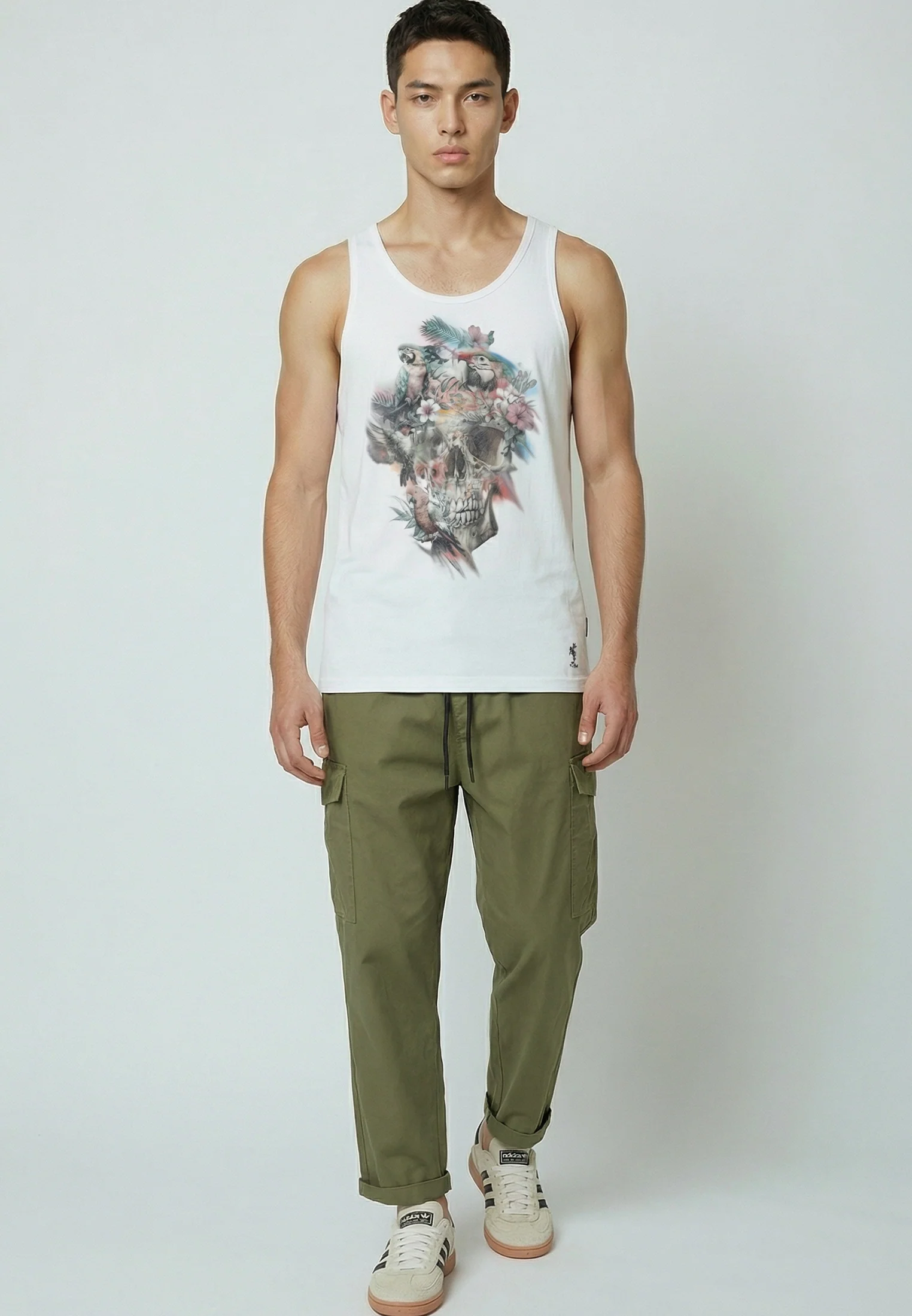 SKULL PARROT VEST OFF WHITE - Image 3