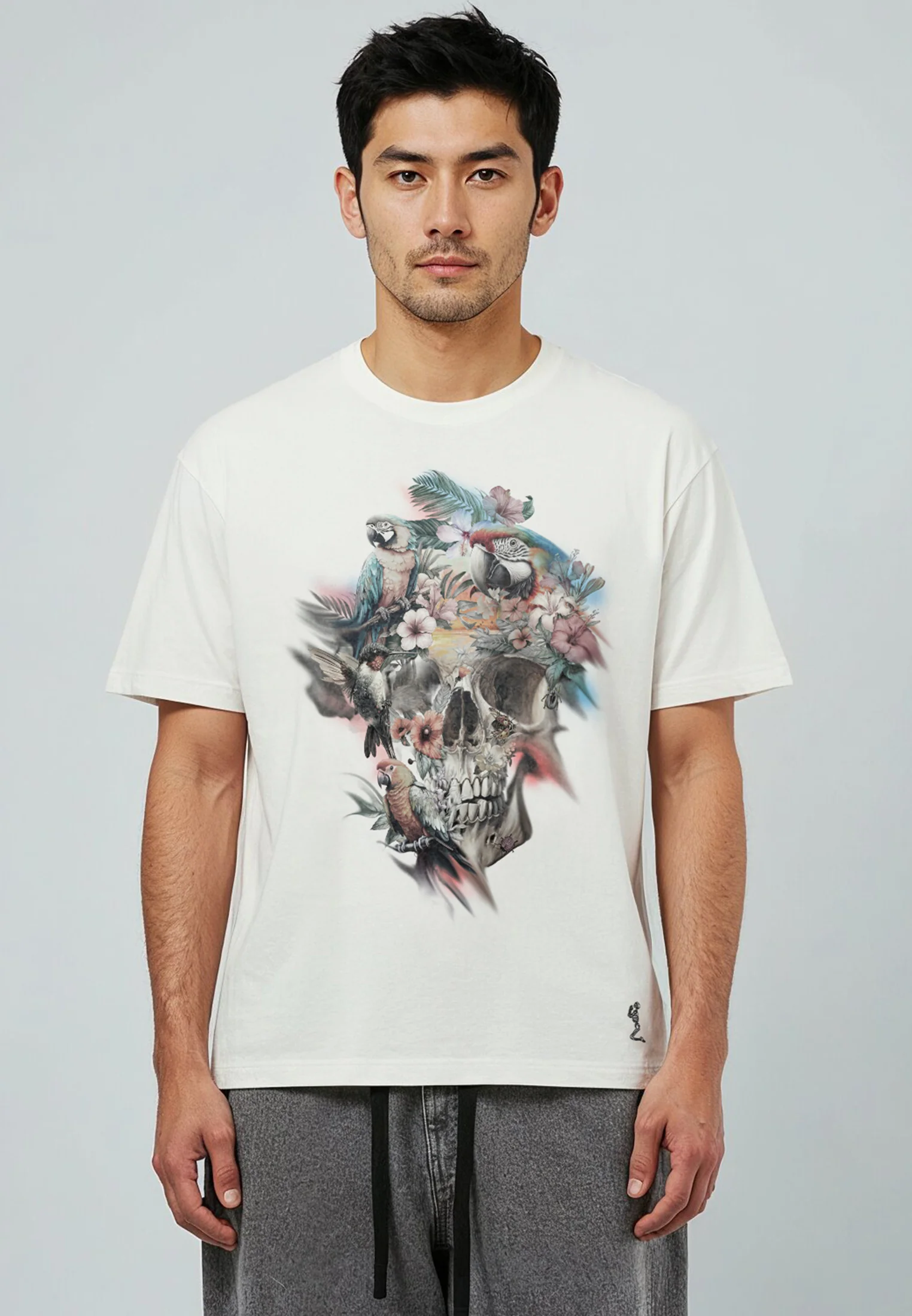 SKULL PARROT T-SHIRT OFF WHITE - Image 2