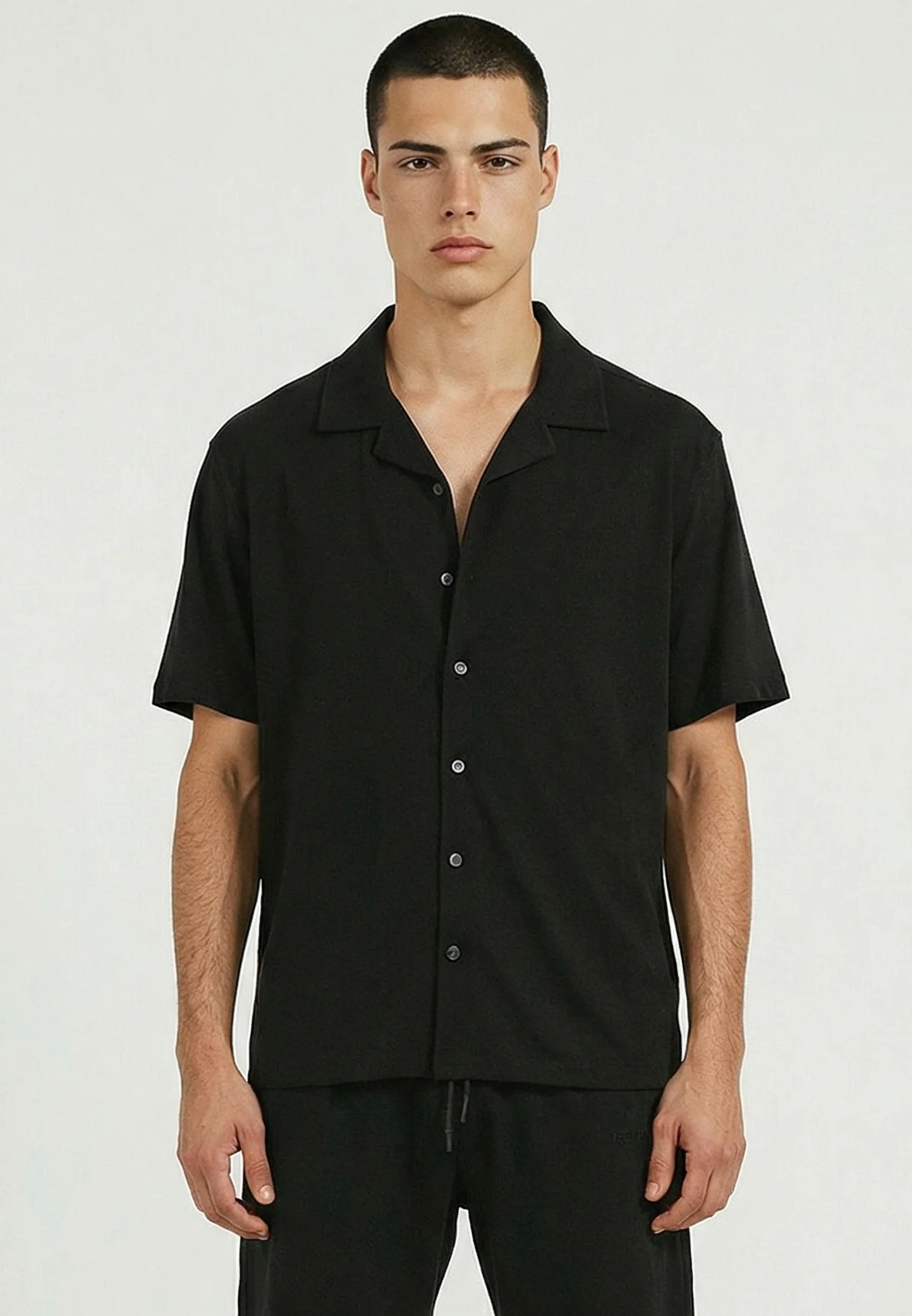 SLUB SHIRT BLACK - Image 3
