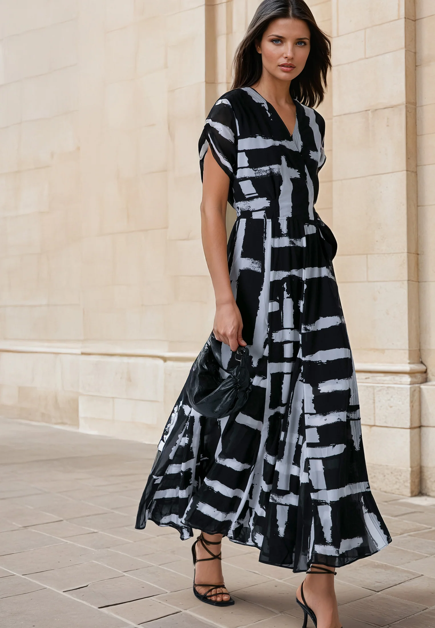 SOLSTICE MAXI DRESS SELVAGE BLACK - Image 4