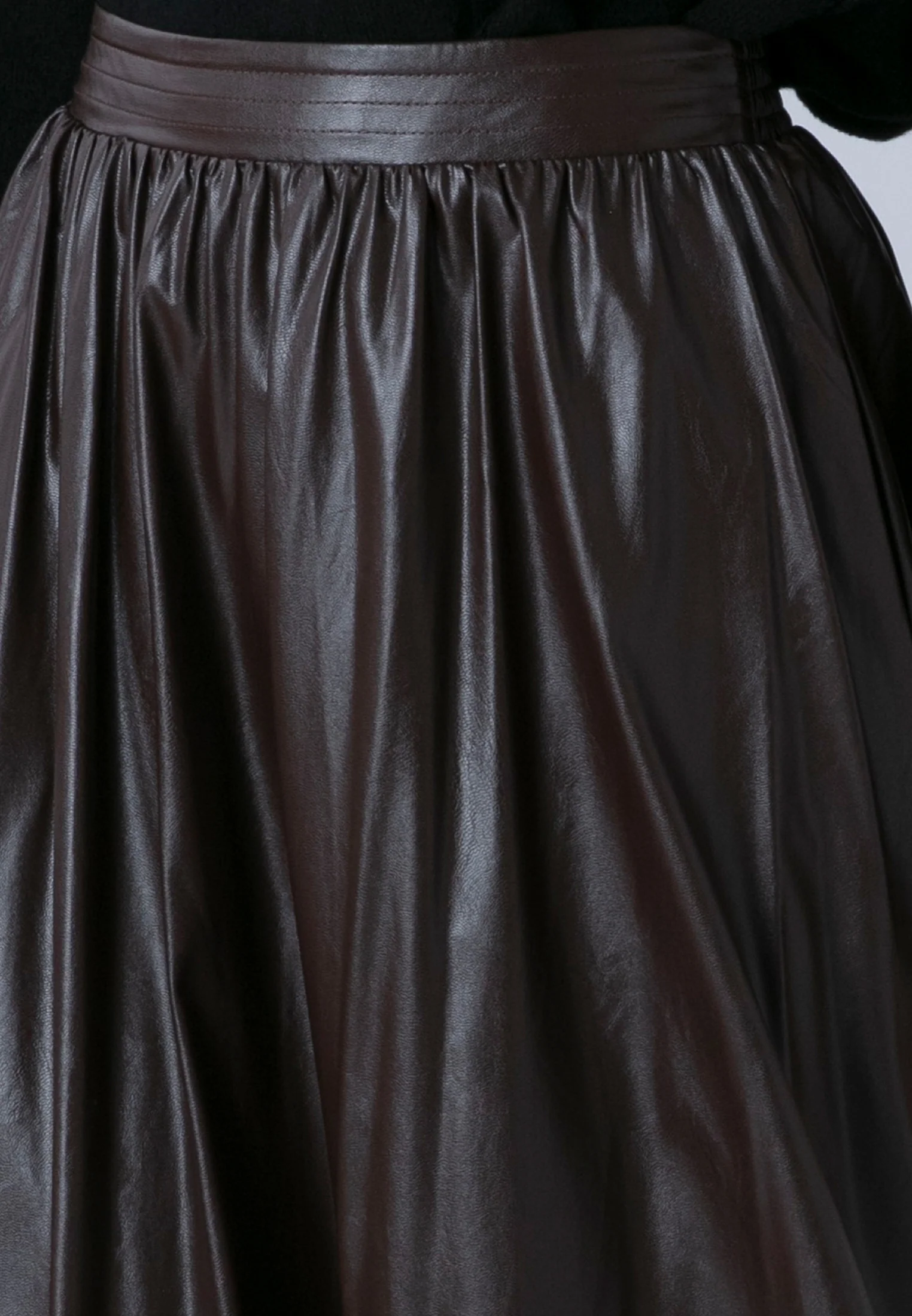 SOPHIE SKIRT BROWN LEATHER LOOK - Image 6