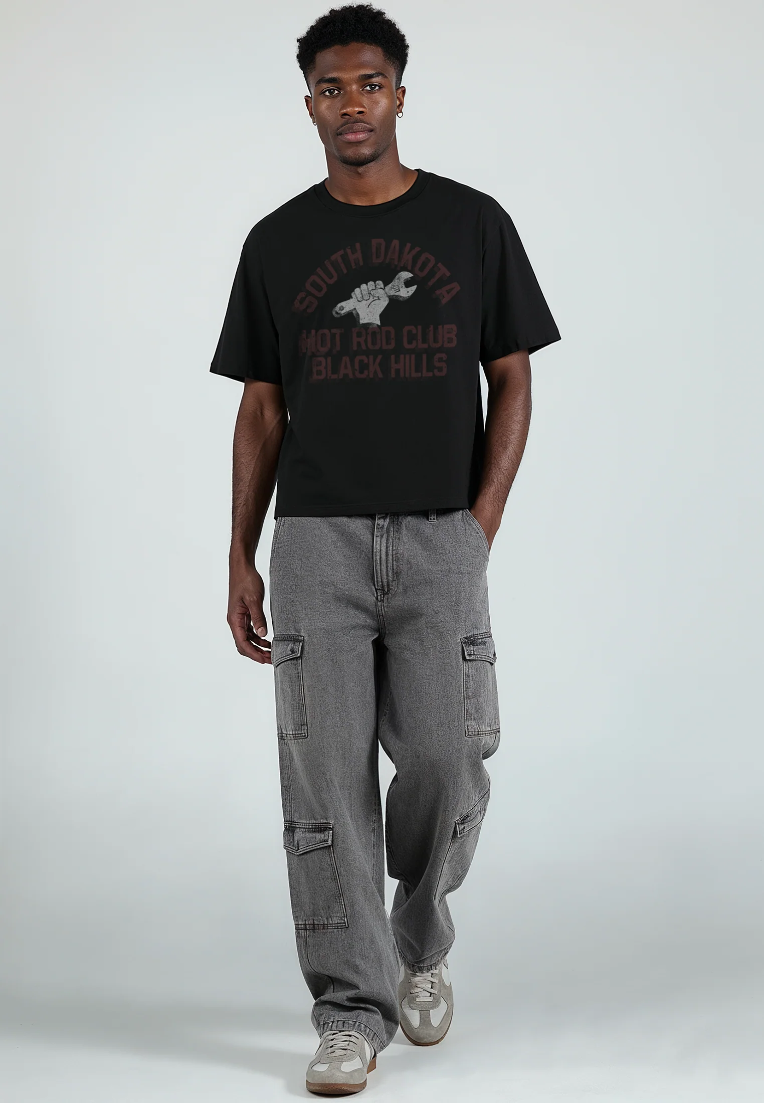SOUTH DAKOTA CROP T-SHIRT BLACK - Image 5