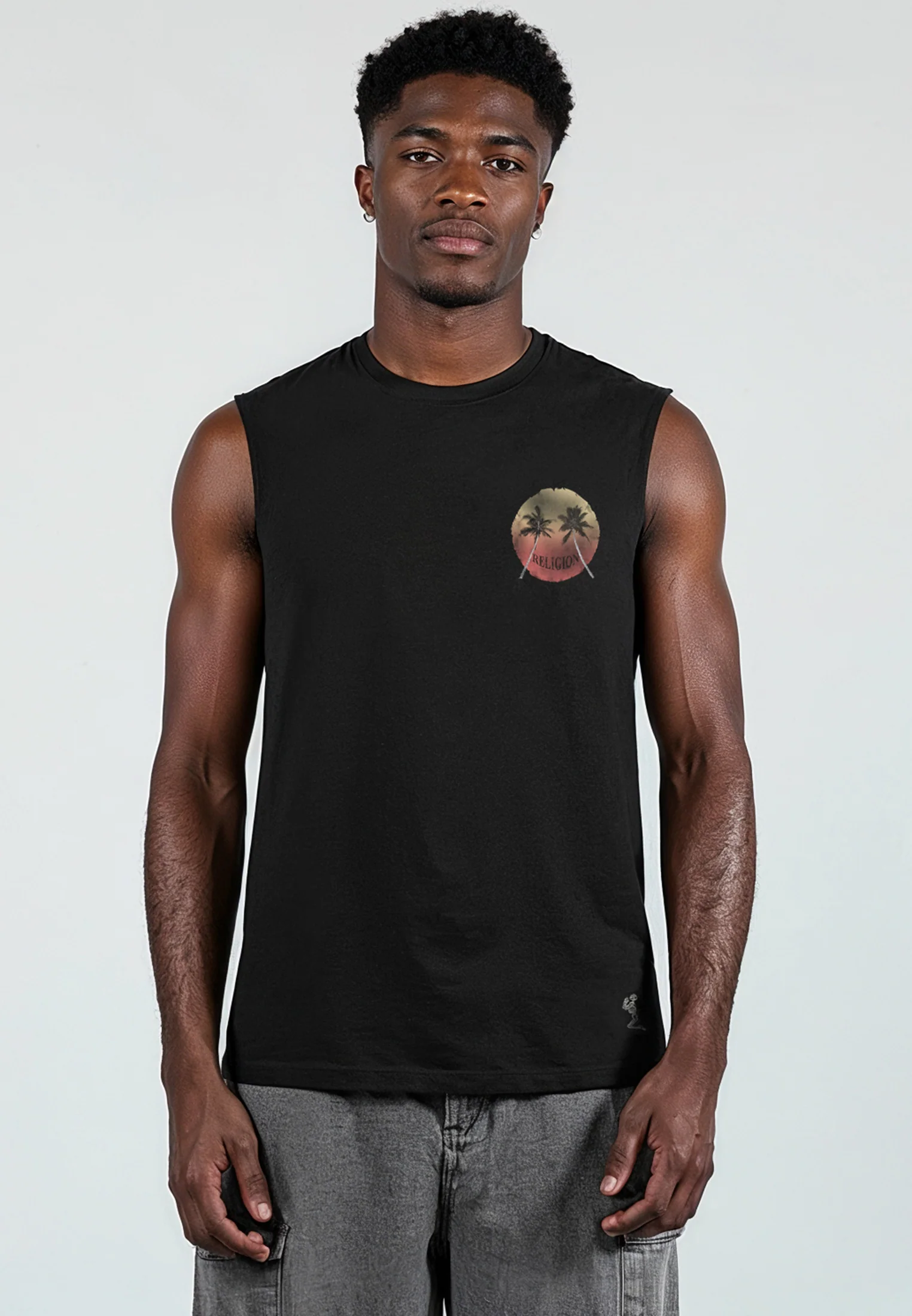 SUNSET SLEEVELESS T-SHIRT BLACK - Image 3
