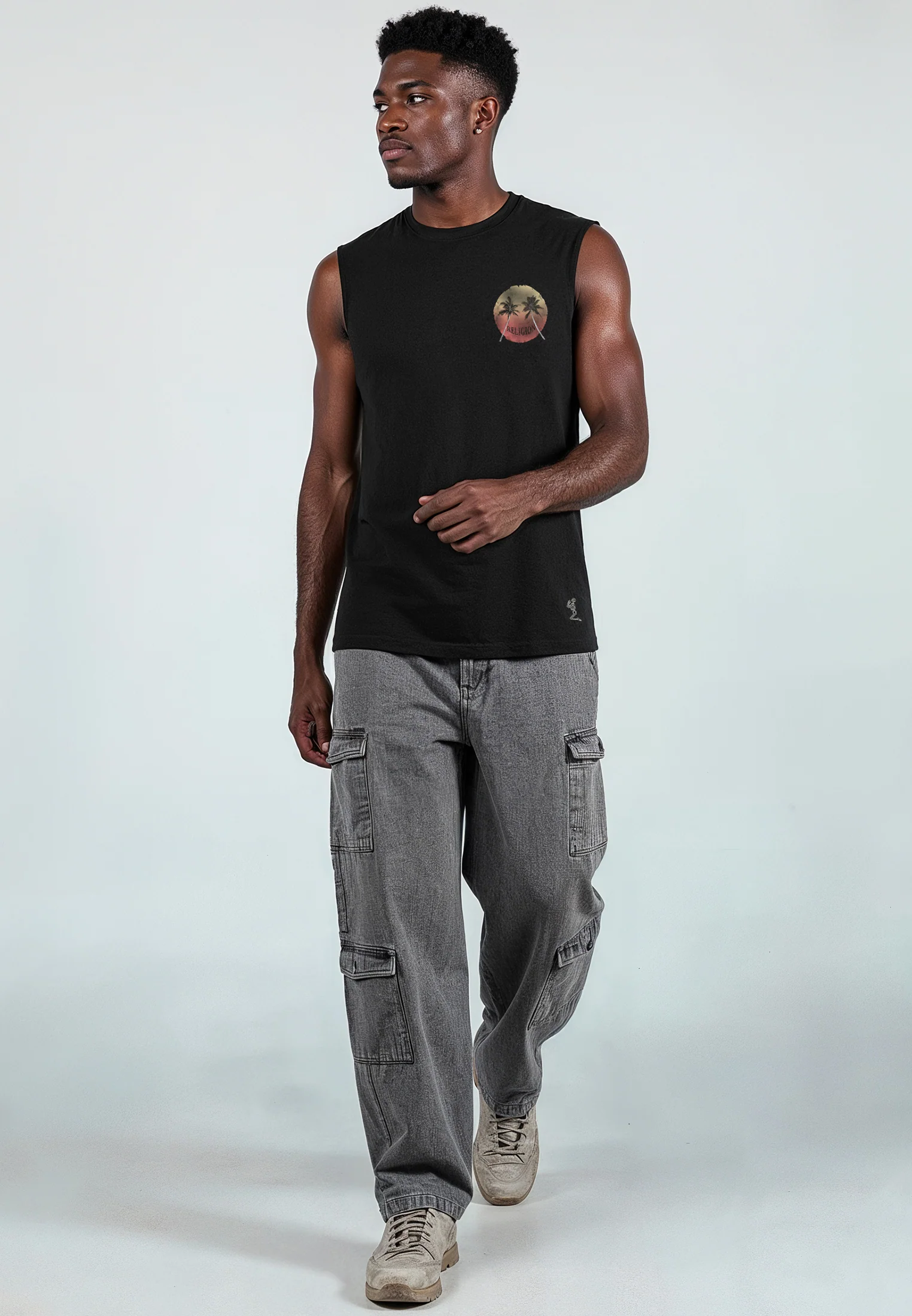 SUNSET SLEEVELESS T-SHIRT BLACK - Image 4