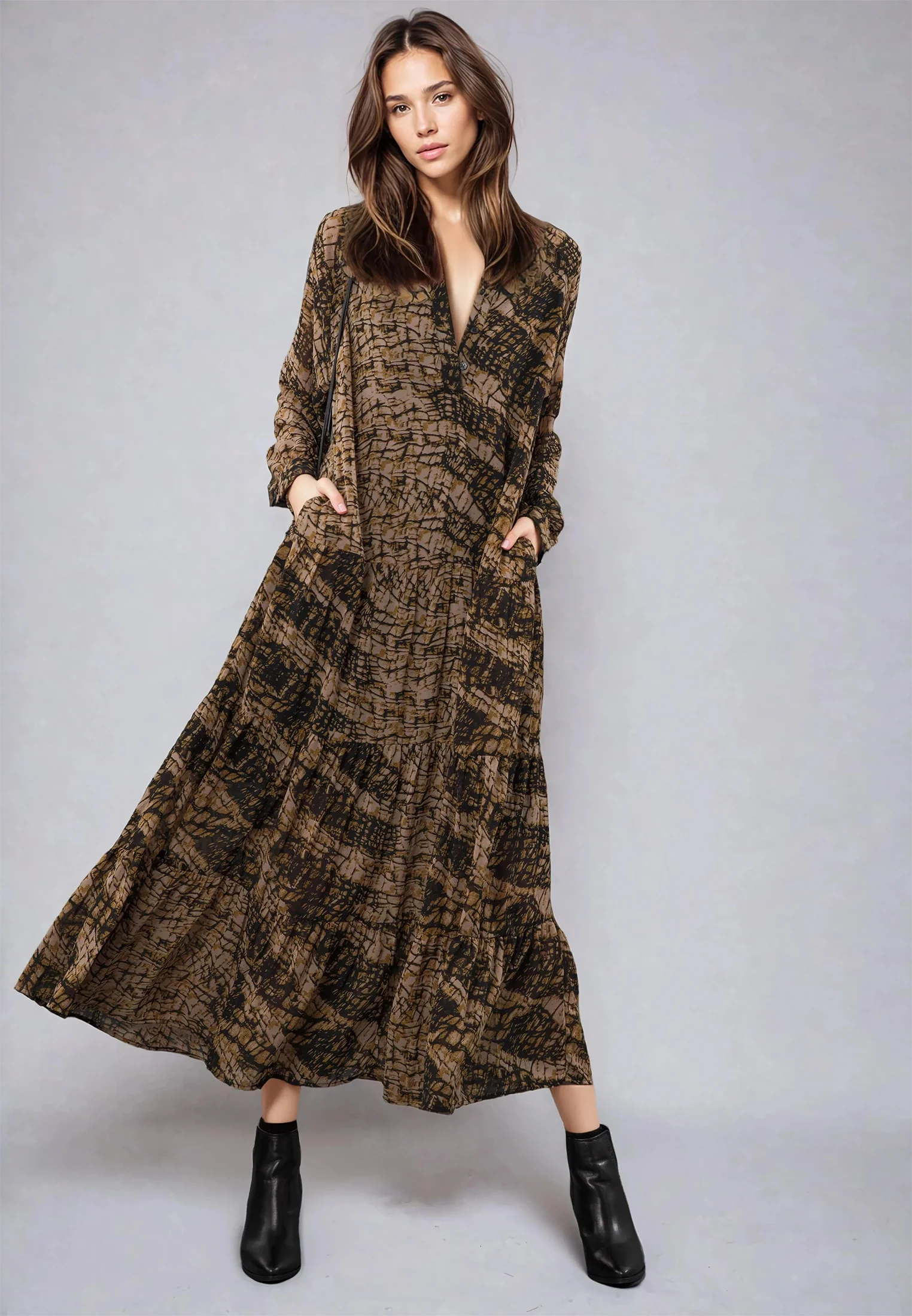 SUNSET MAXI DRESS HIDE PRINT - Image 4