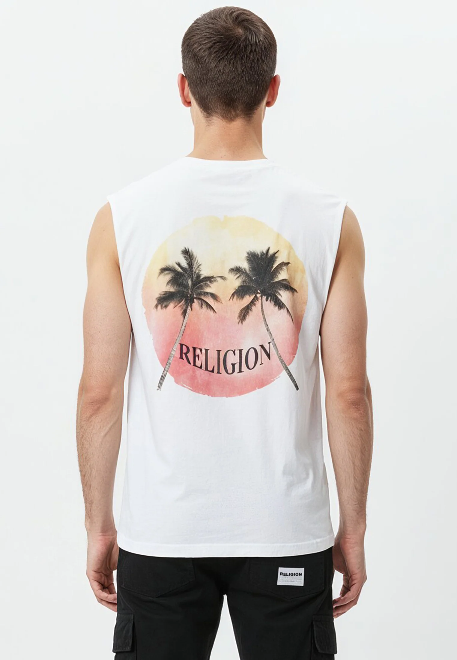 SUNSET SLEEVELESS T-SHIRT WHITE - Image 3
