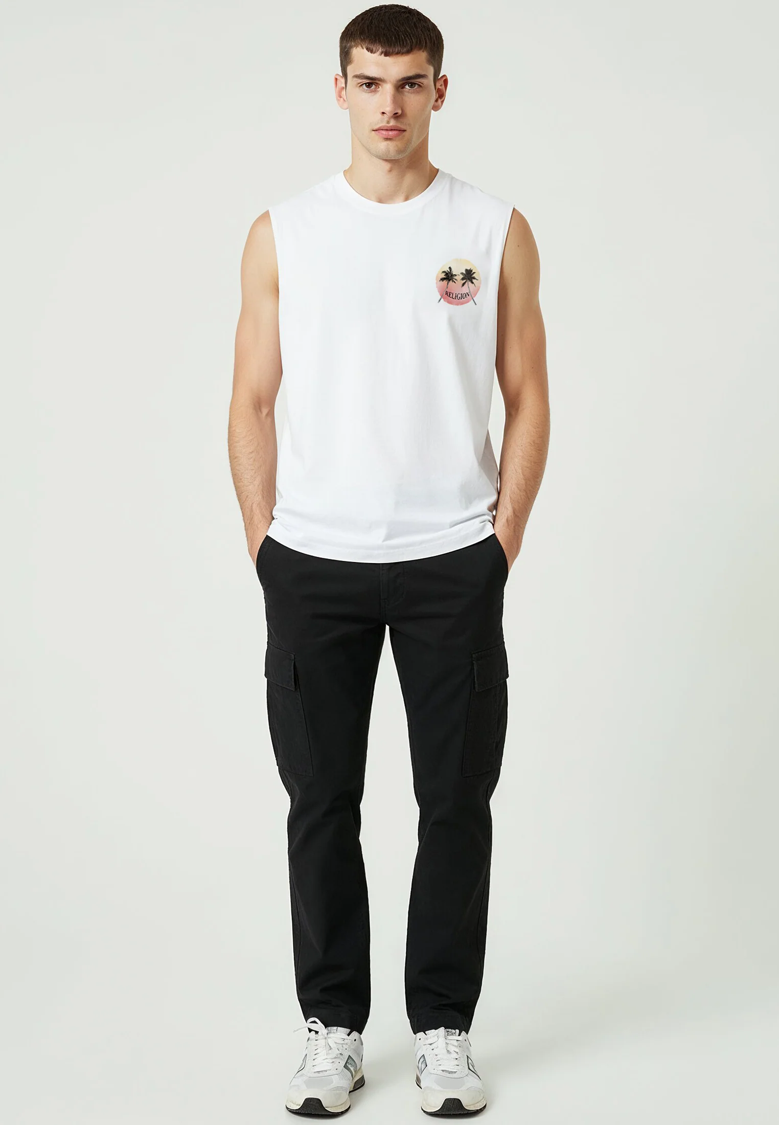 SUNSET SLEEVELESS T-SHIRT WHITE - Image 4