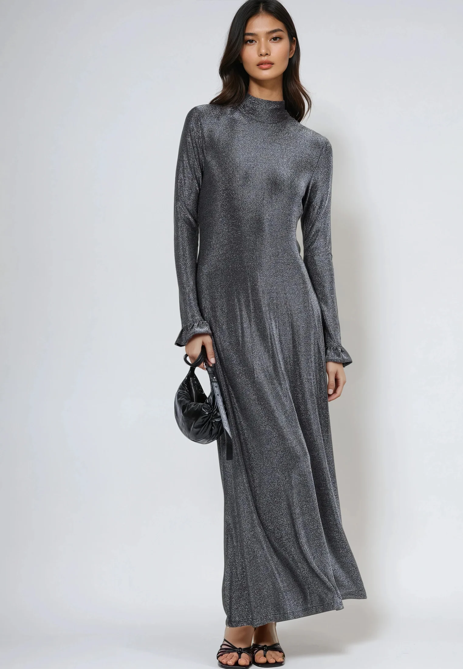 TANZANITE MAXI DRESS METALLIC SILVER - Image 2