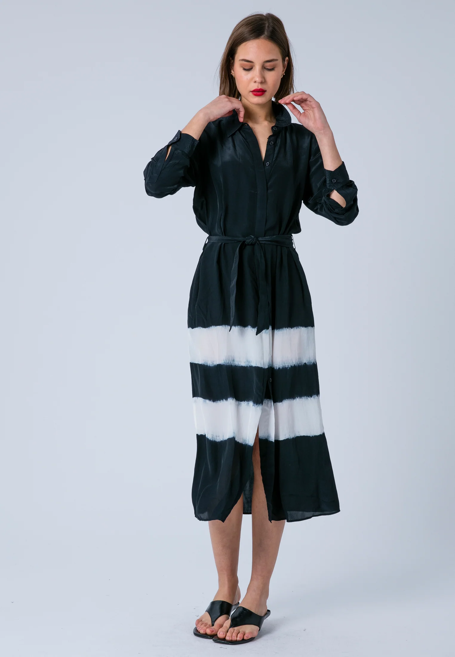 TORY SHIRTDRESS TIE DYE BLACK & WHITE - Image 2