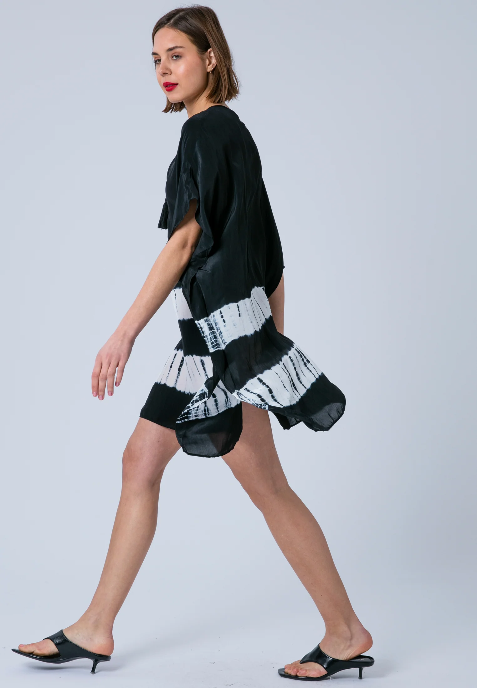 ELLA KAFTAN JET BLACK & WHITE - Image 4