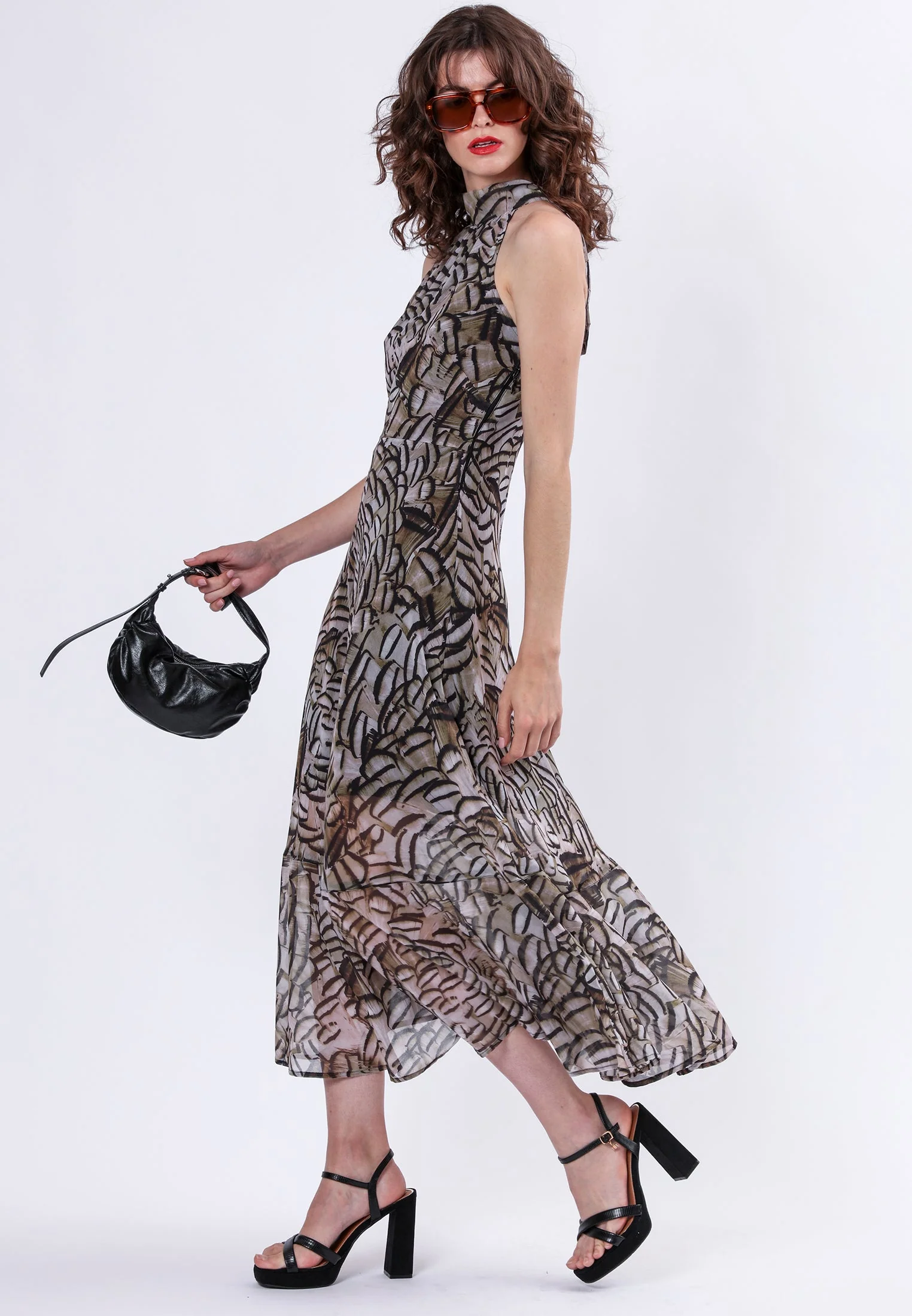 TIME MAXI DRESS PLUME PRINT - Image 2