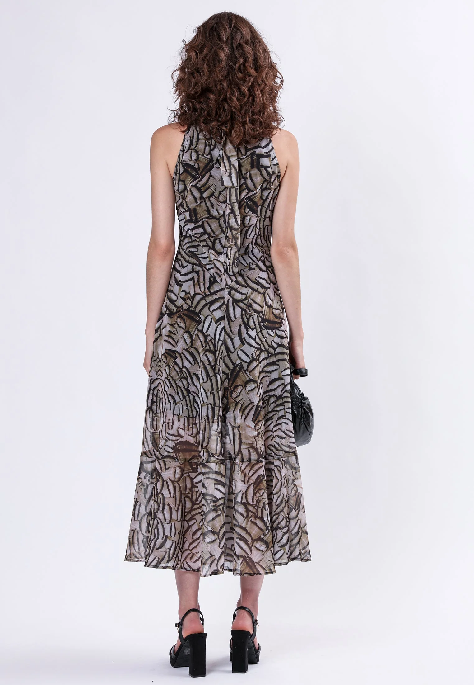 TIME MAXI DRESS PLUME PRINT - Image 4