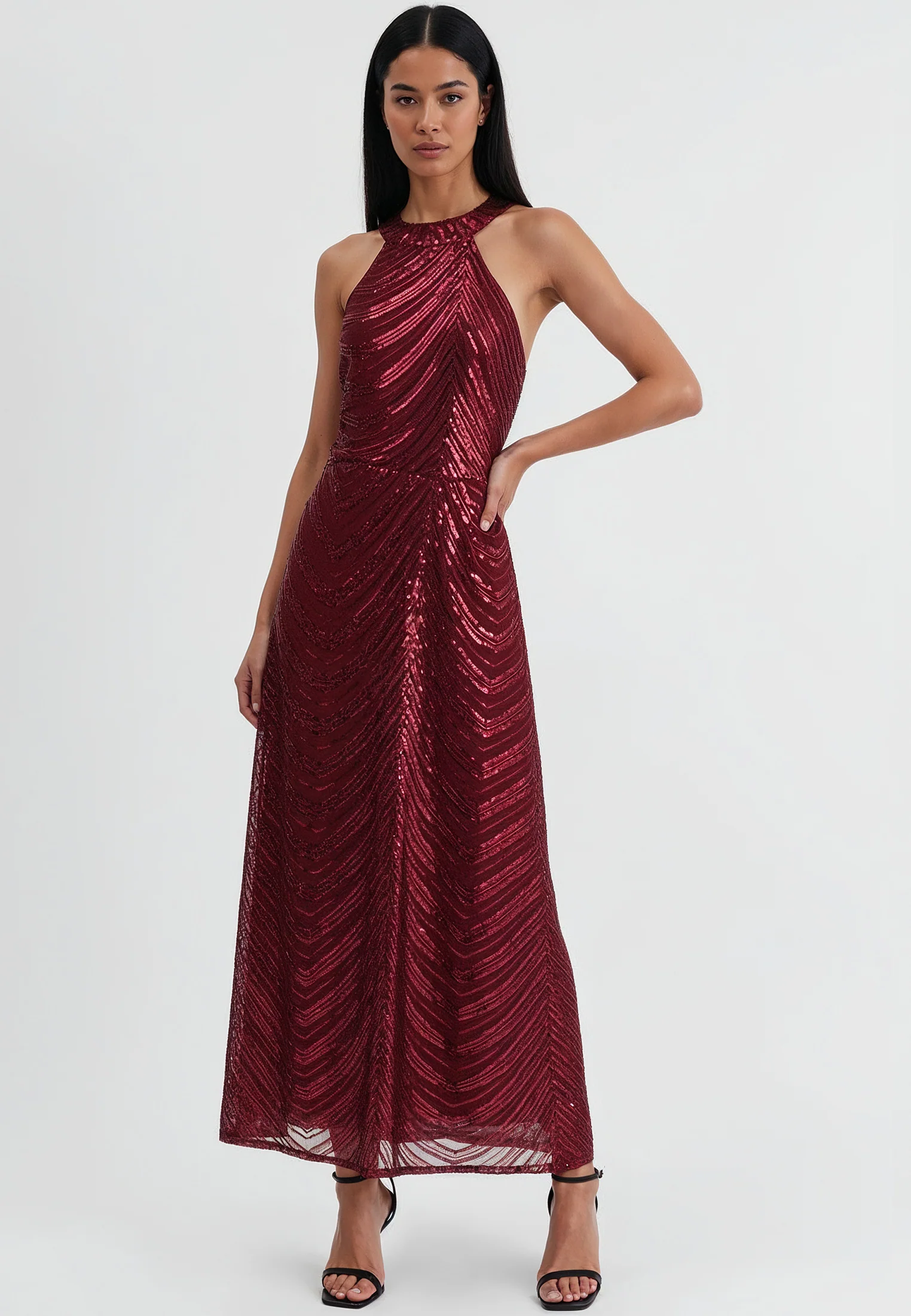 TOUCH DRESS BURGUNDY SEQUIN - Image 2