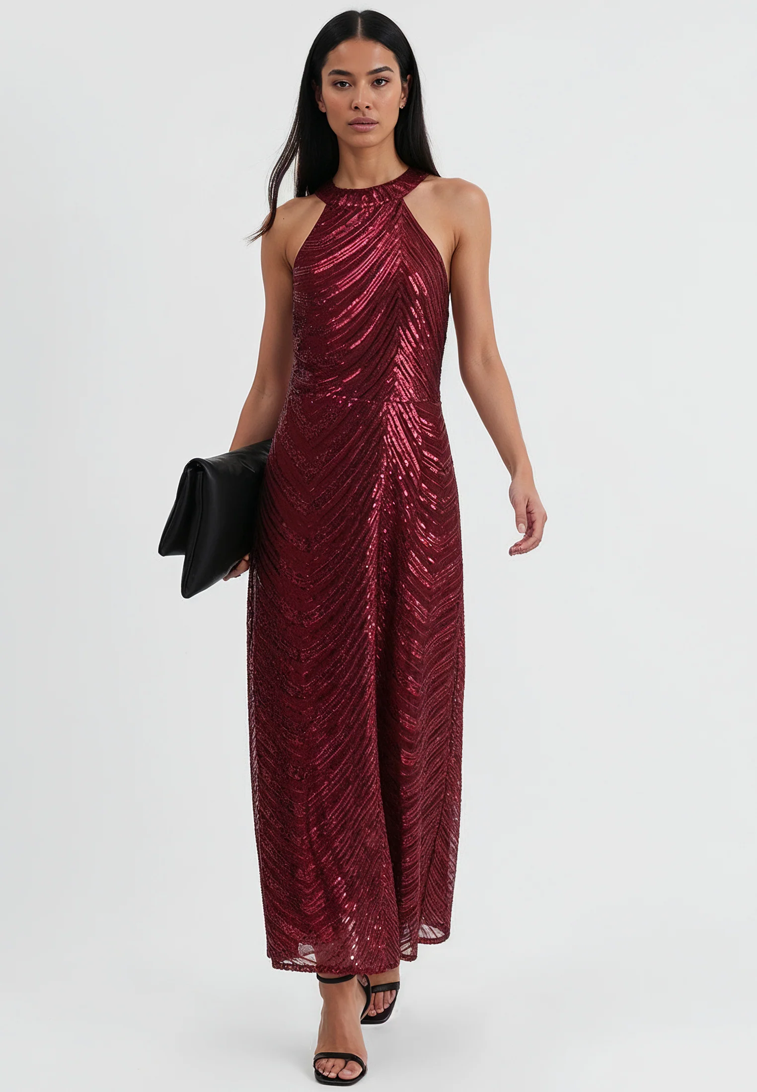 TOUCH DRESS BURGUNDY SEQUIN - Image 3
