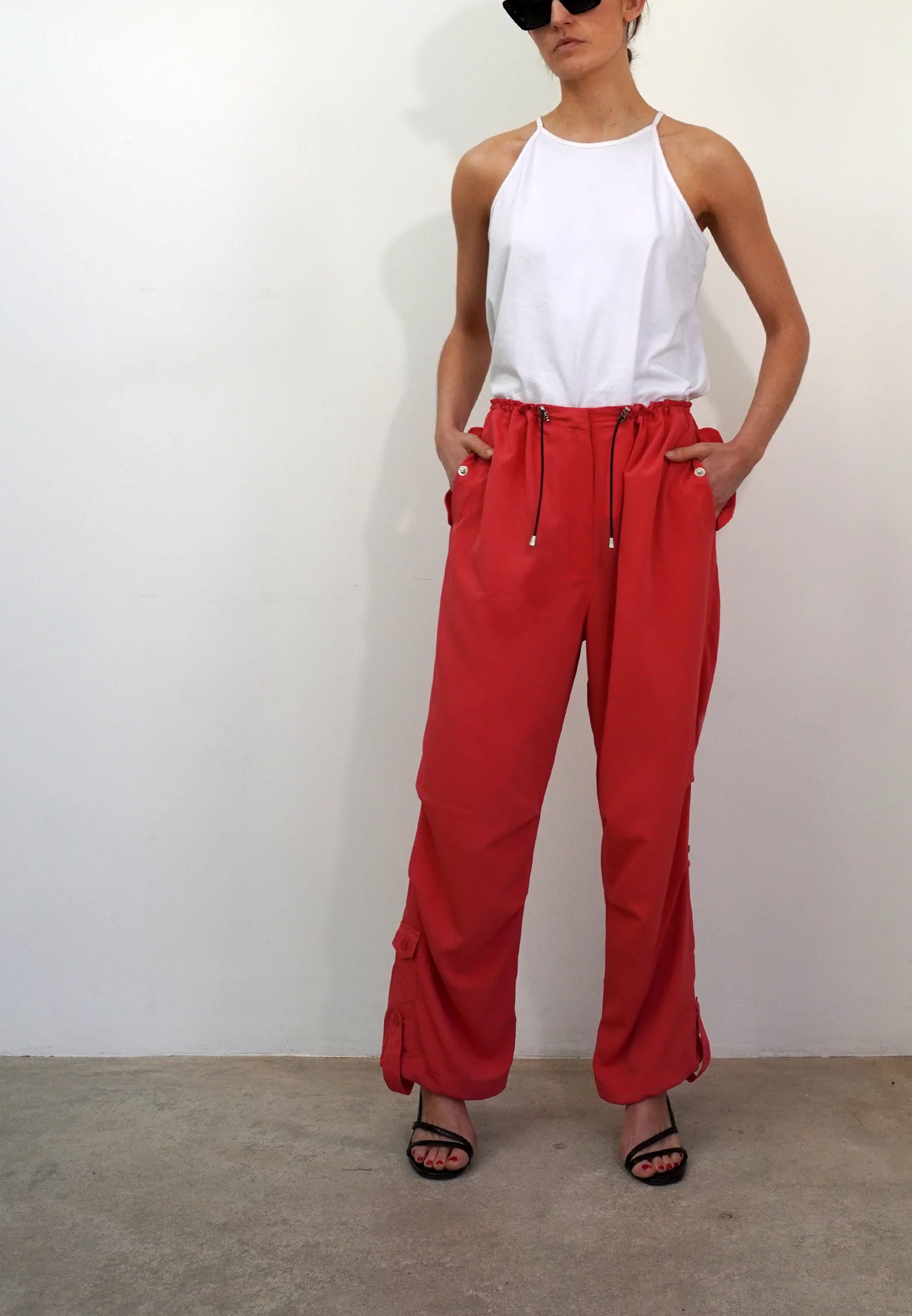 TRACE CORAL PARACHUTE TROUSERS - Image 3