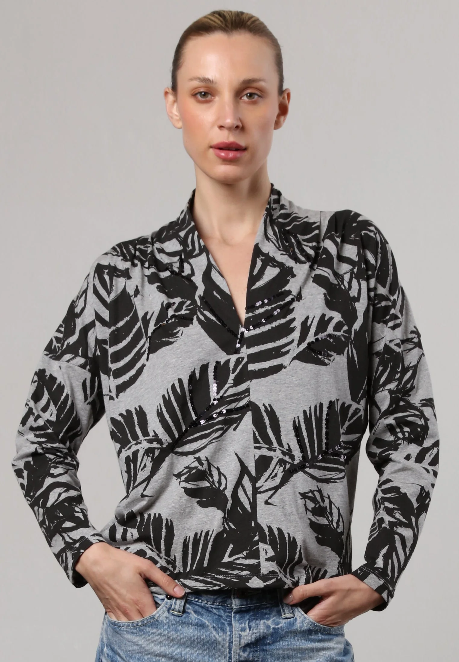 TRIBE TOP GREY MARL