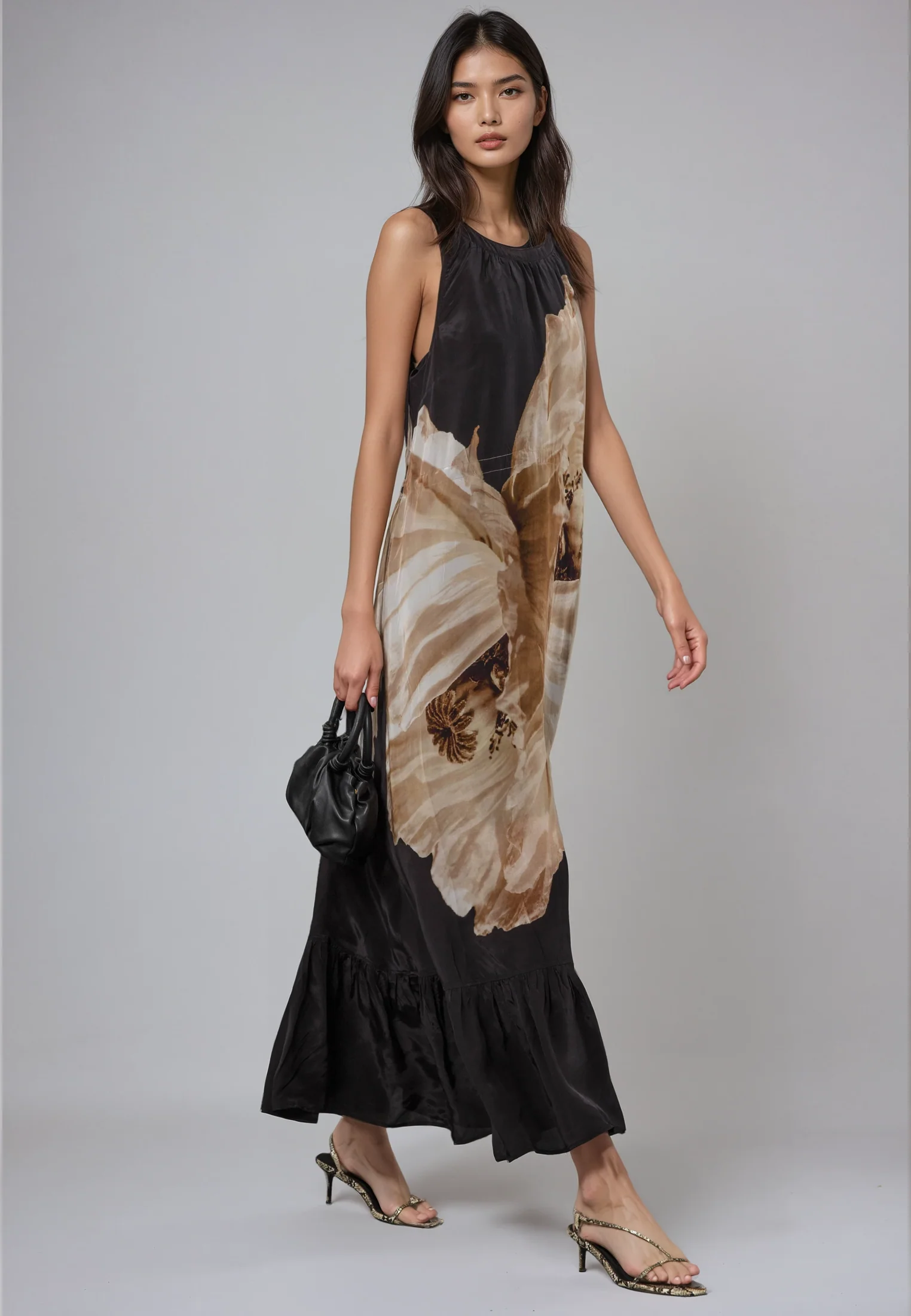 TWIST MAXI DRESS CHARM SEPIA - Image 3