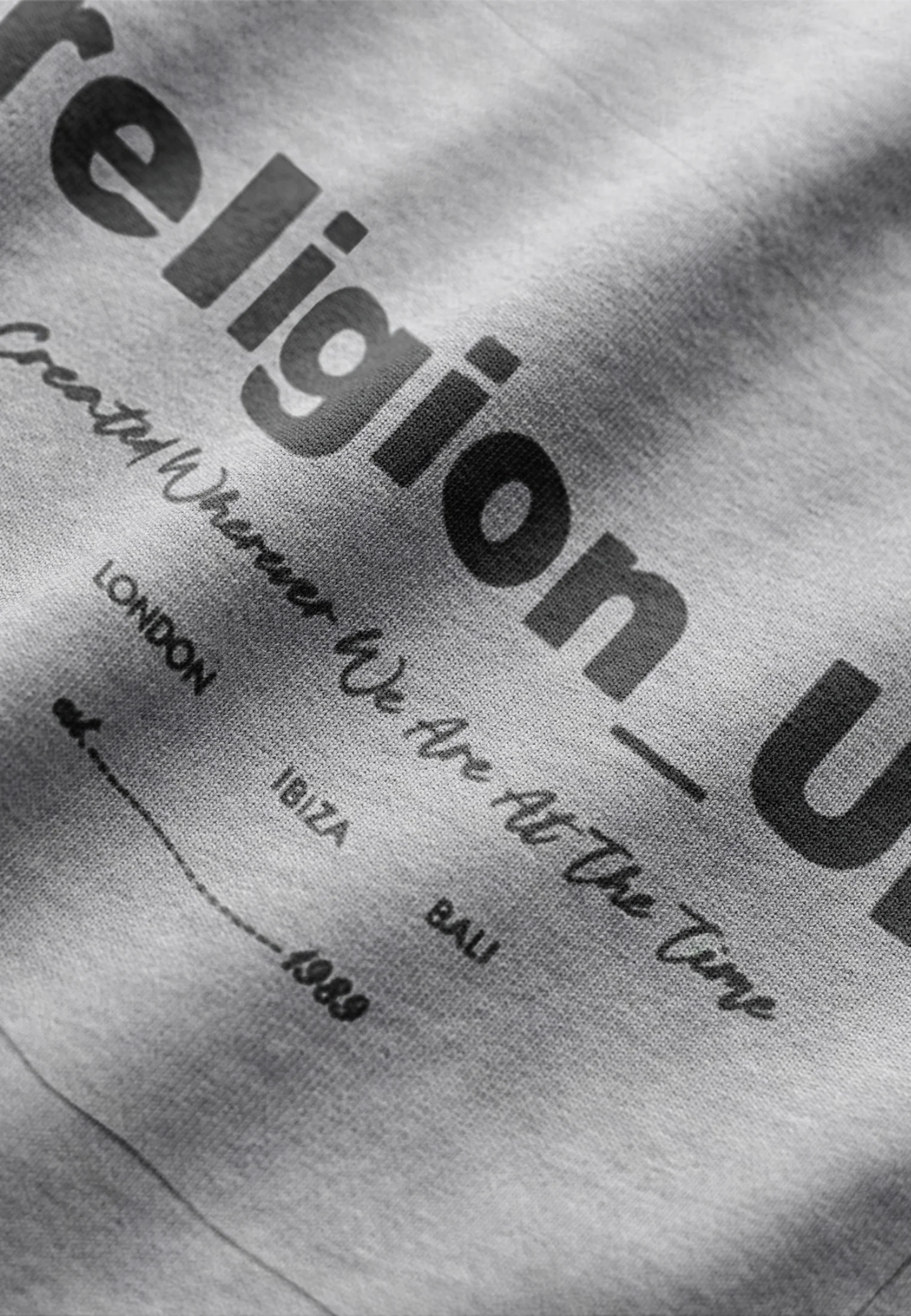 RELIGION UK T-SHIRT LIGHT GREY MARL - Image 8