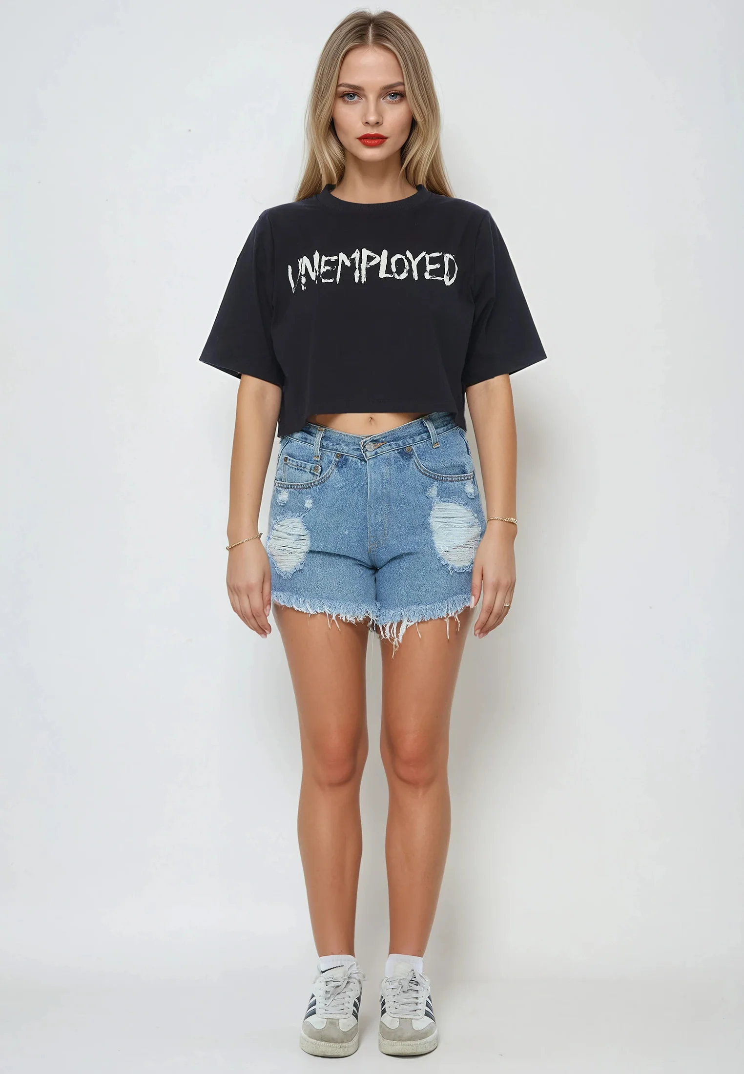 UNEMPLOYED CROP TOP BLACK - Image 4