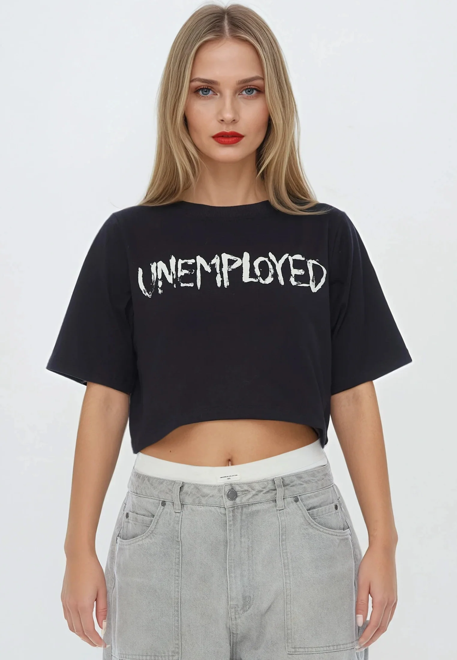 UNEMPLOYED CROP TOP BLACK - Image 5