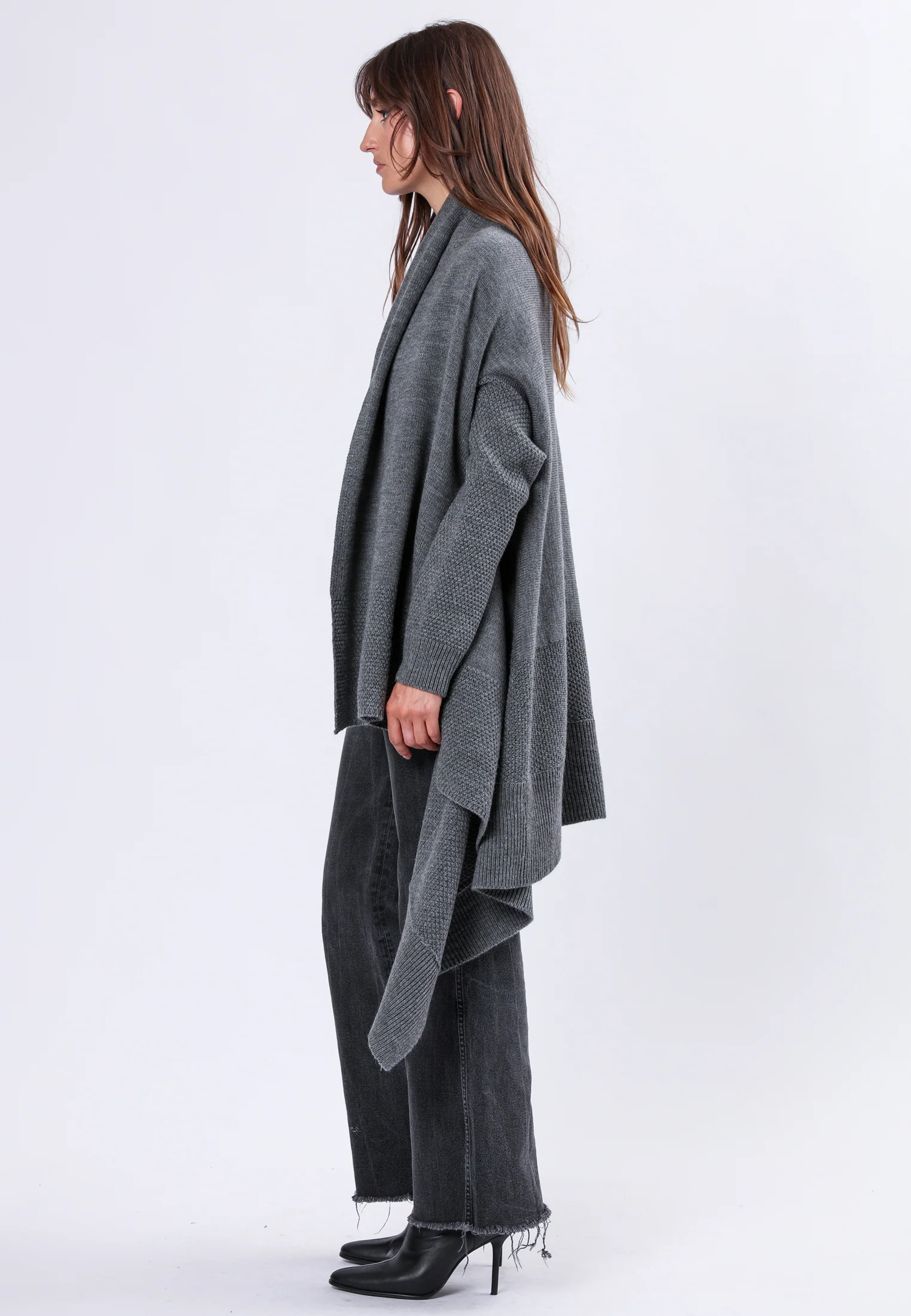 UNITE WATERFALL CARDIGAN CHARCOAL - Image 6