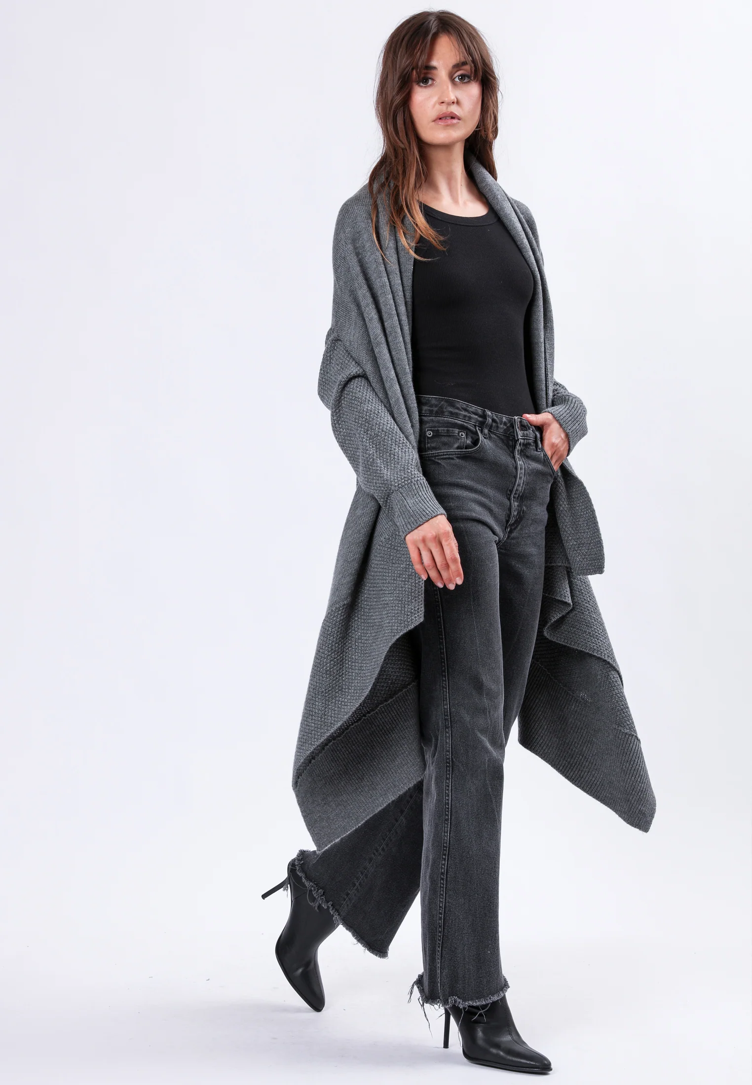 UNITE WATERFALL CARDIGAN CHARCOAL - Image 7
