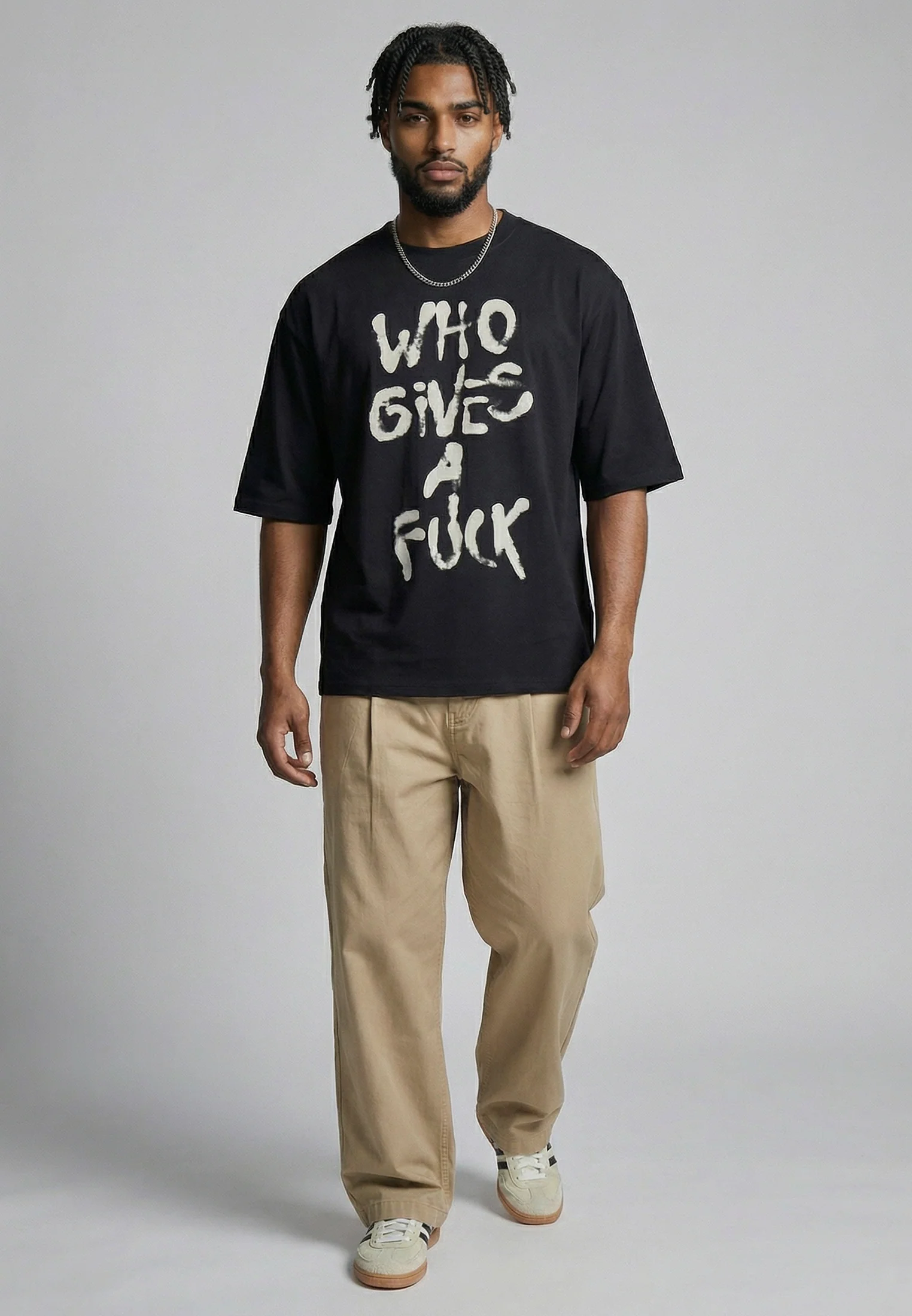WHO GIVES A FUCK OVERSIZED T-SHIRT BLACK - Image 5