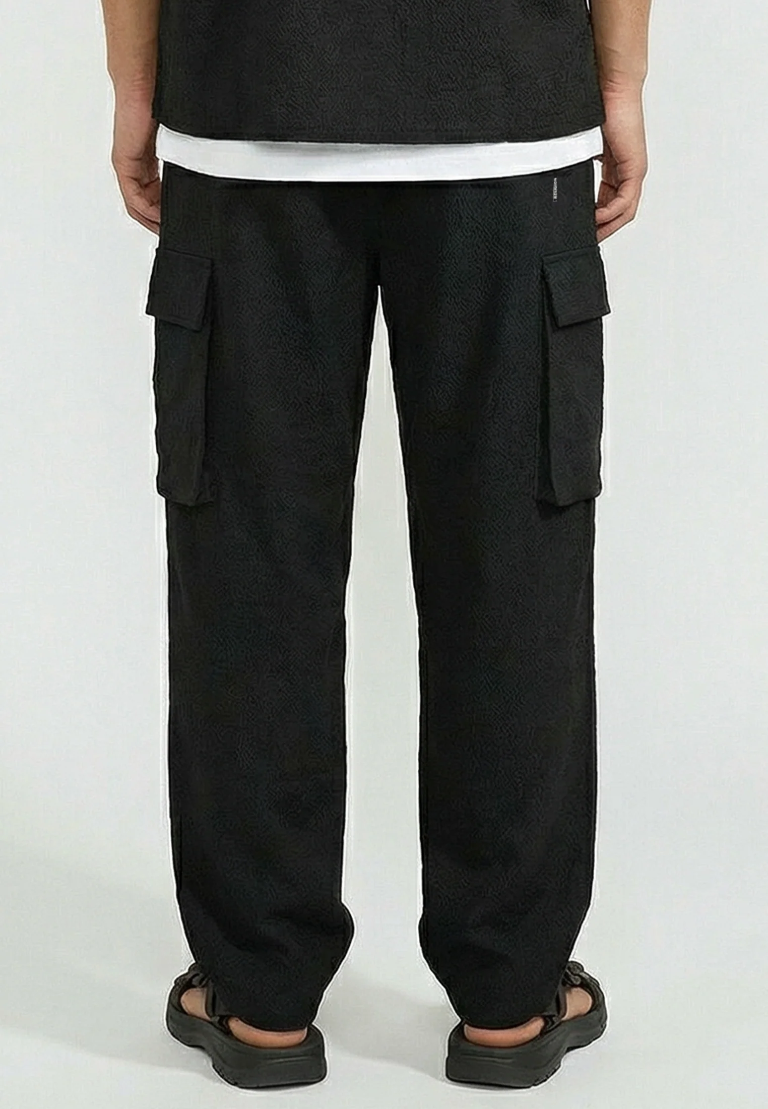 WIDE CRINKLE CARGO BLACK - Image 5