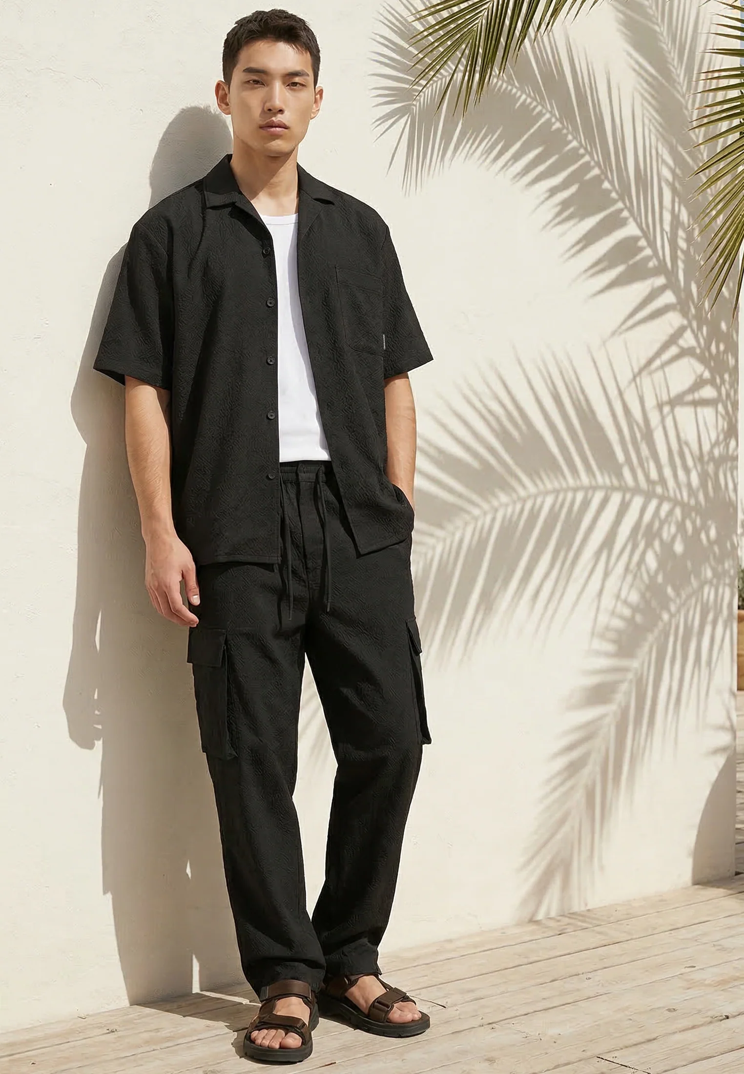 WIDE CRINKLE CARGO BLACK - Image 6