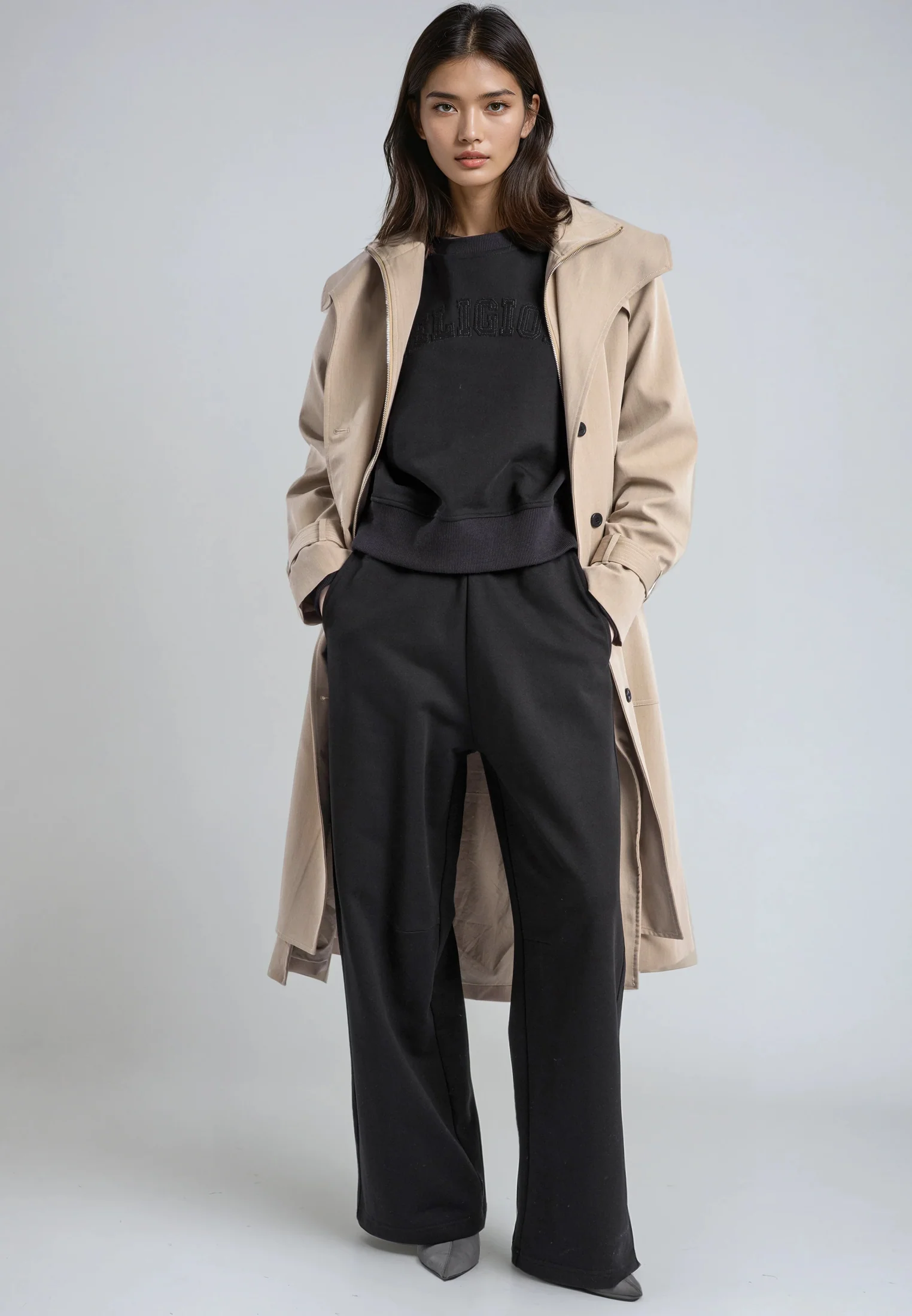APPLIQUE RELAXED SWEATPANTS BLACK - Image 6