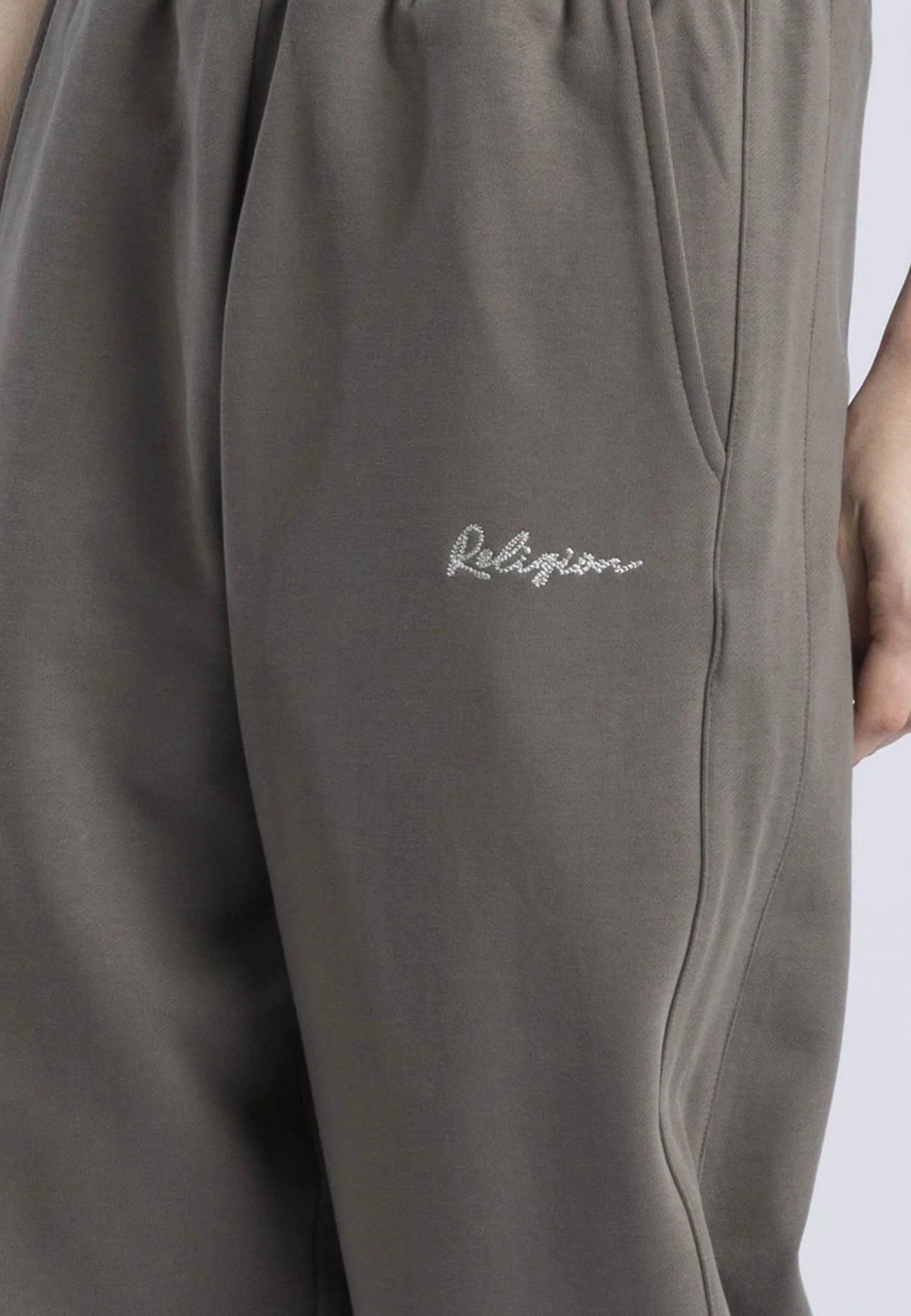 EMBROIDERY RELAXED SWEATPANTS BRINDLE - Image 4