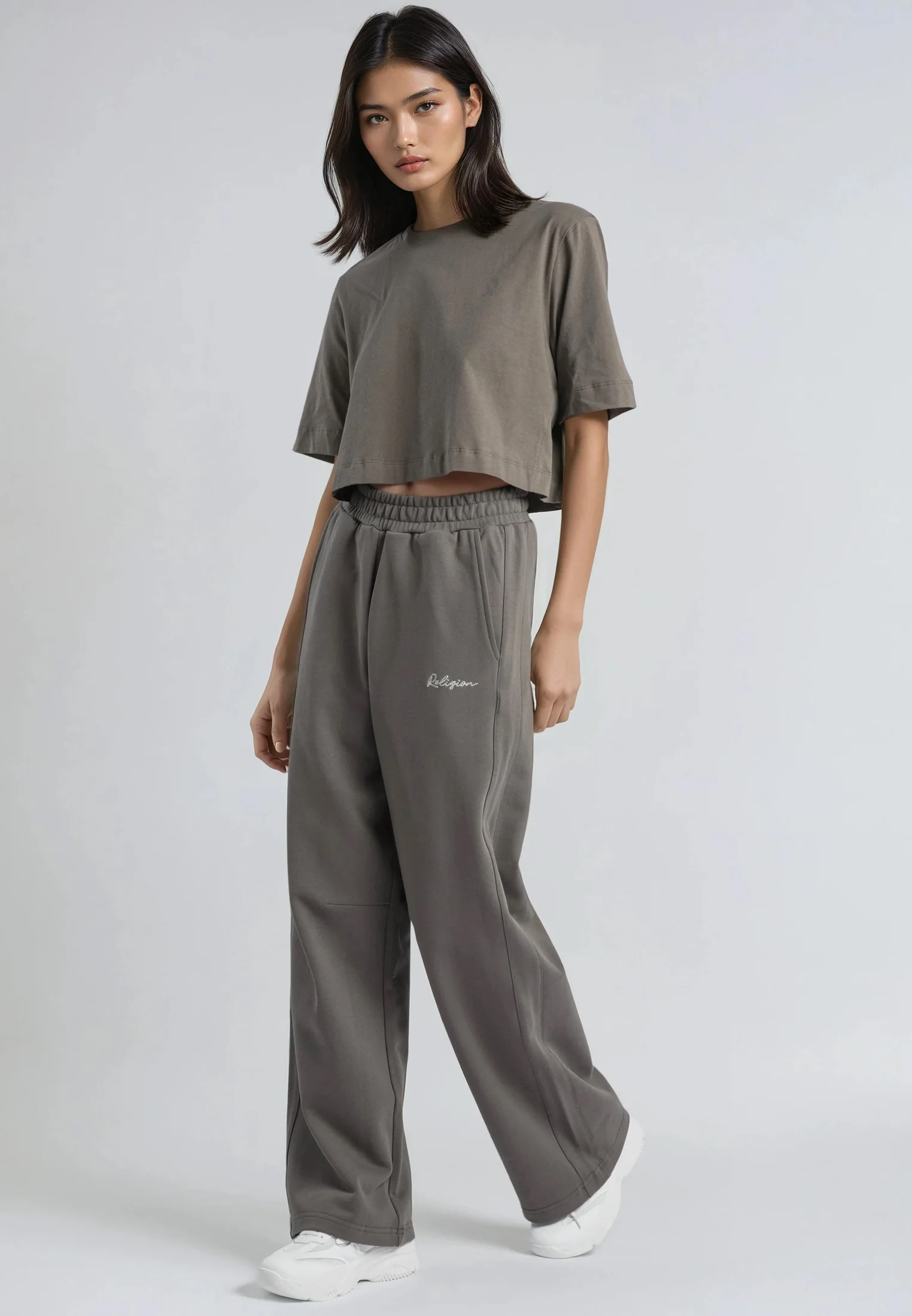 EMBROIDERY RELAXED SWEATPANTS BRINDLE - Image 5