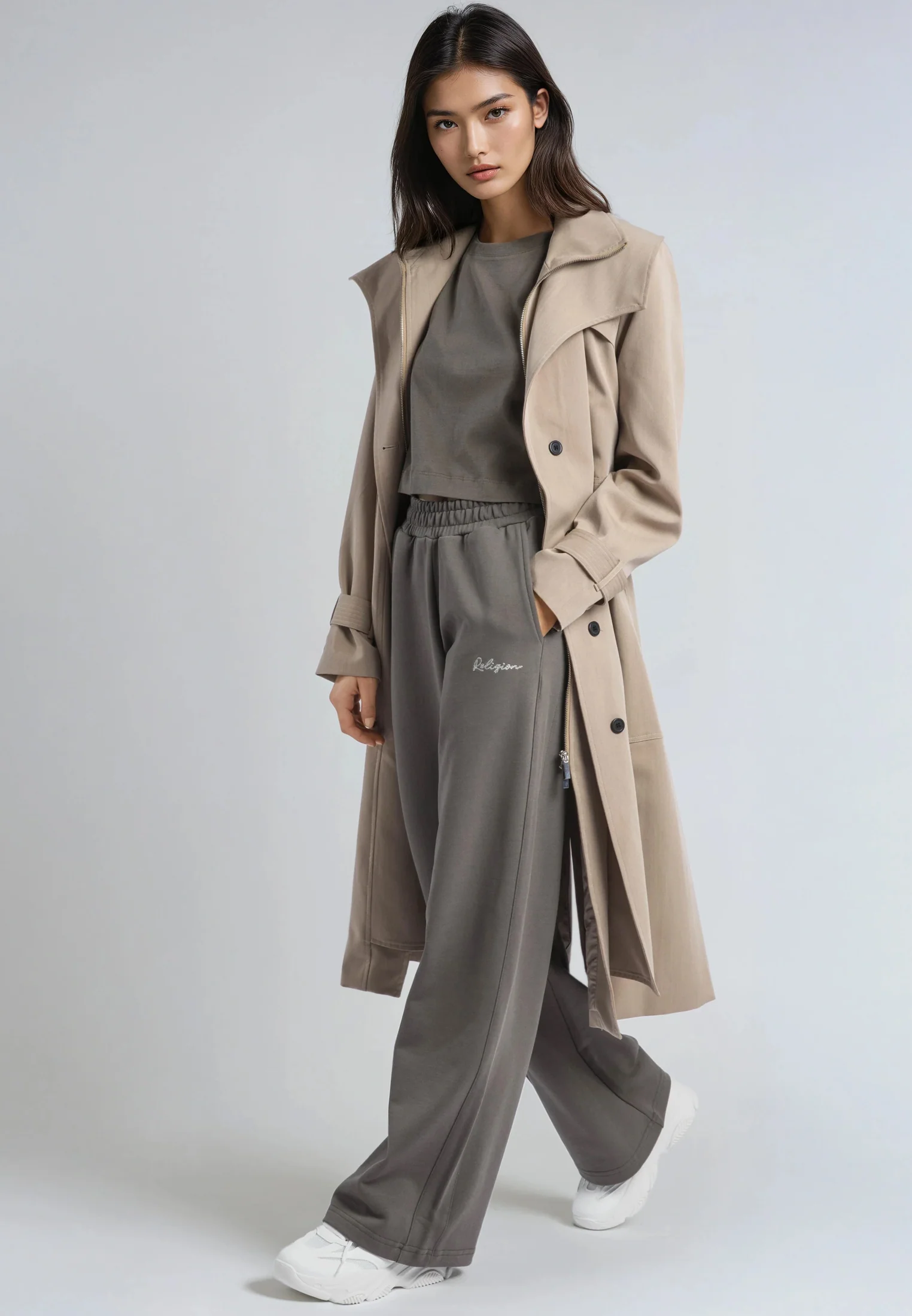 EMBROIDERY RELAXED SWEATPANTS BRINDLE - Image 7