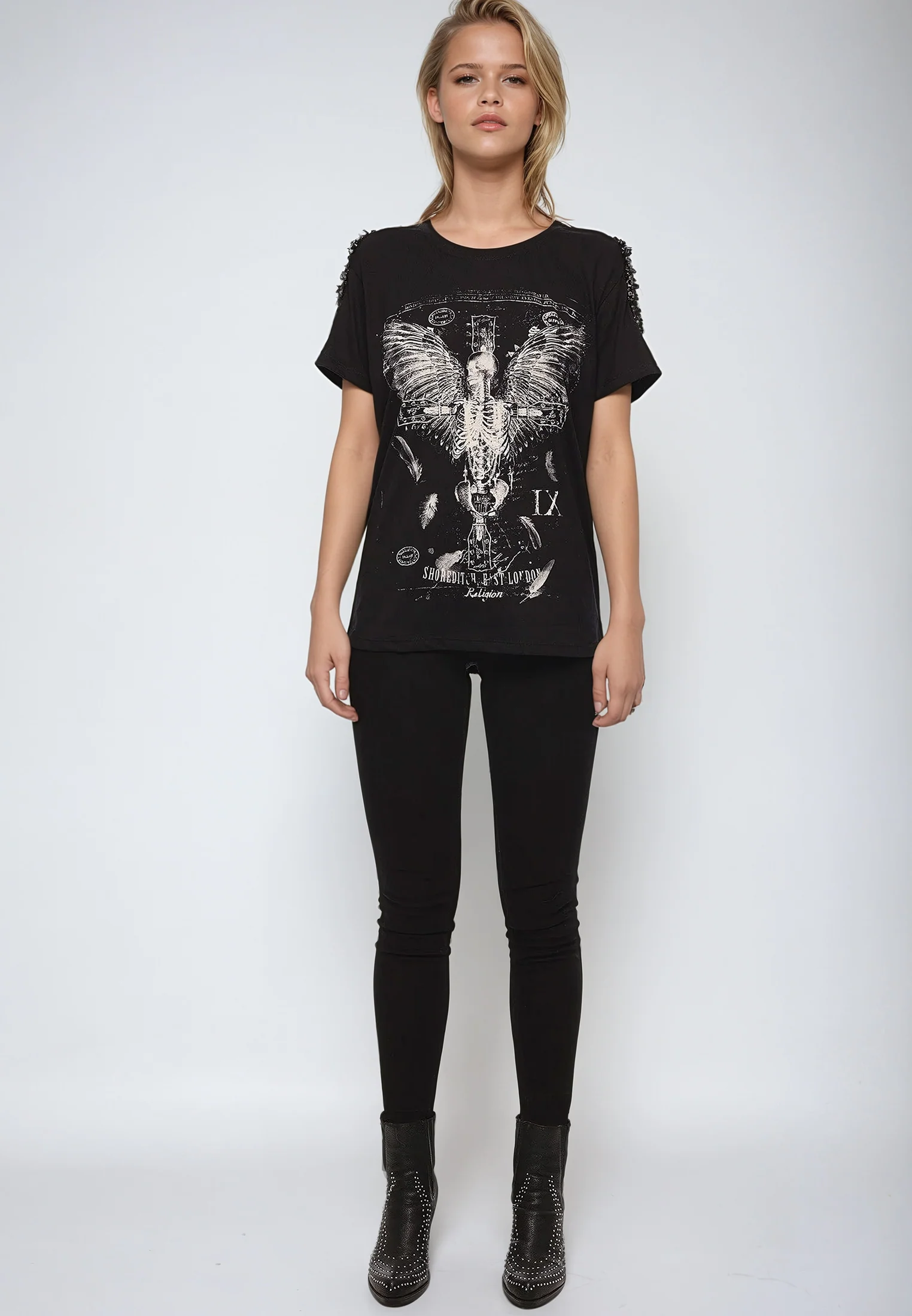 WING CROSS T-SHIRT BLACK - Image 3